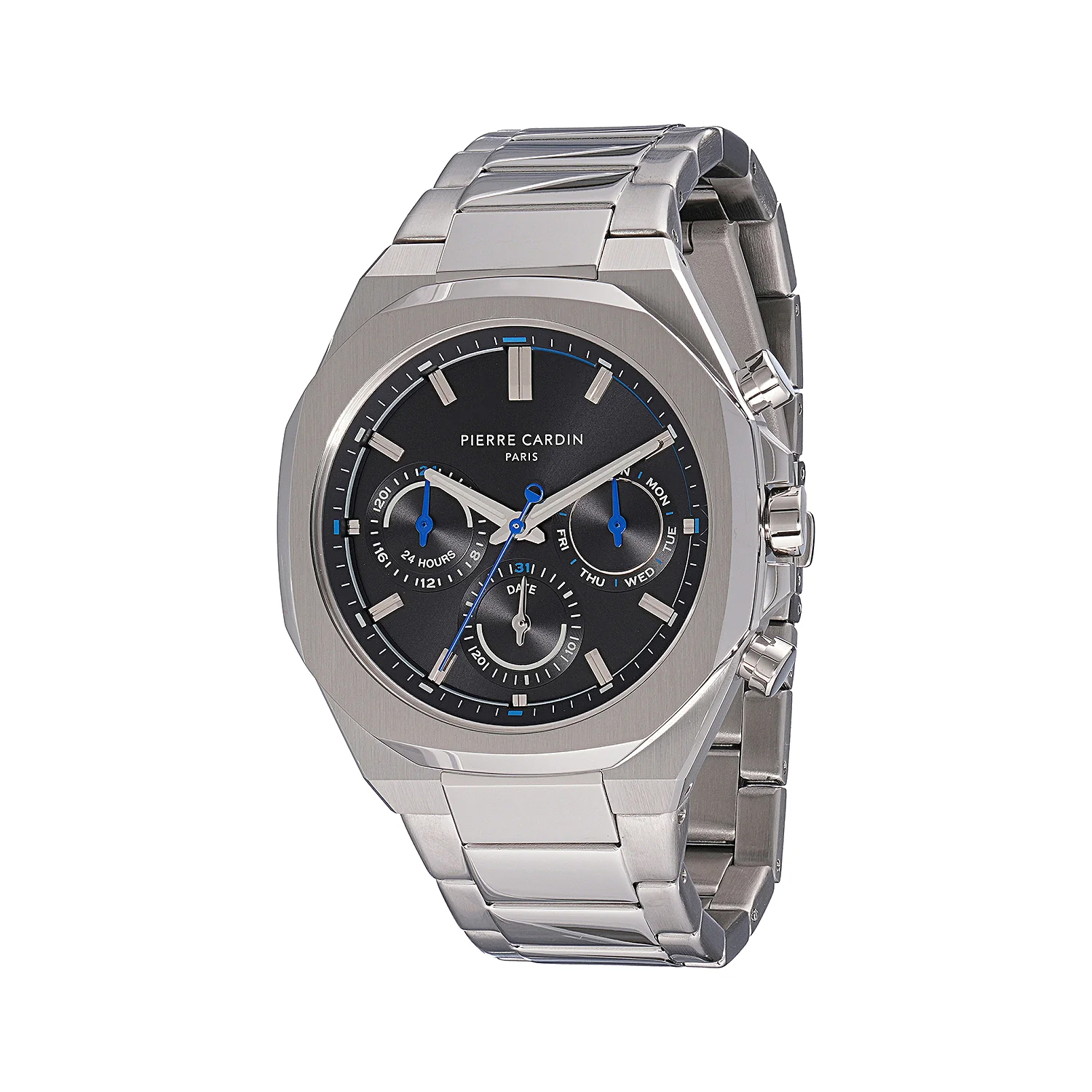 Maison 8 Vogue Men’s 42mm Stainless Steel Watch - Black Dial with Metal Strap