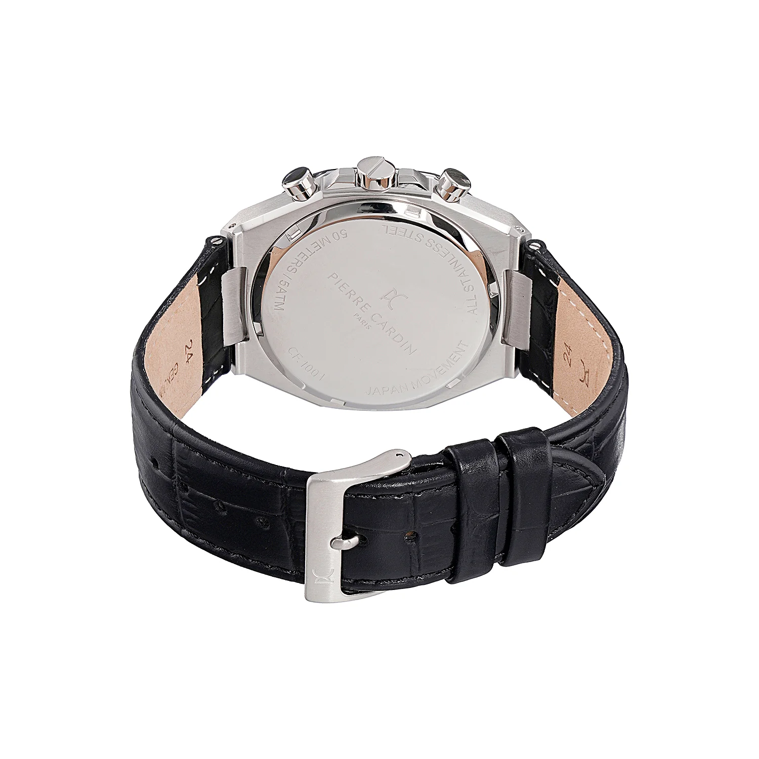 Maison 8 Vogue Men’s 42mm Stainless Steel Watch - Green Dial with Black Leather Strap - Image 4