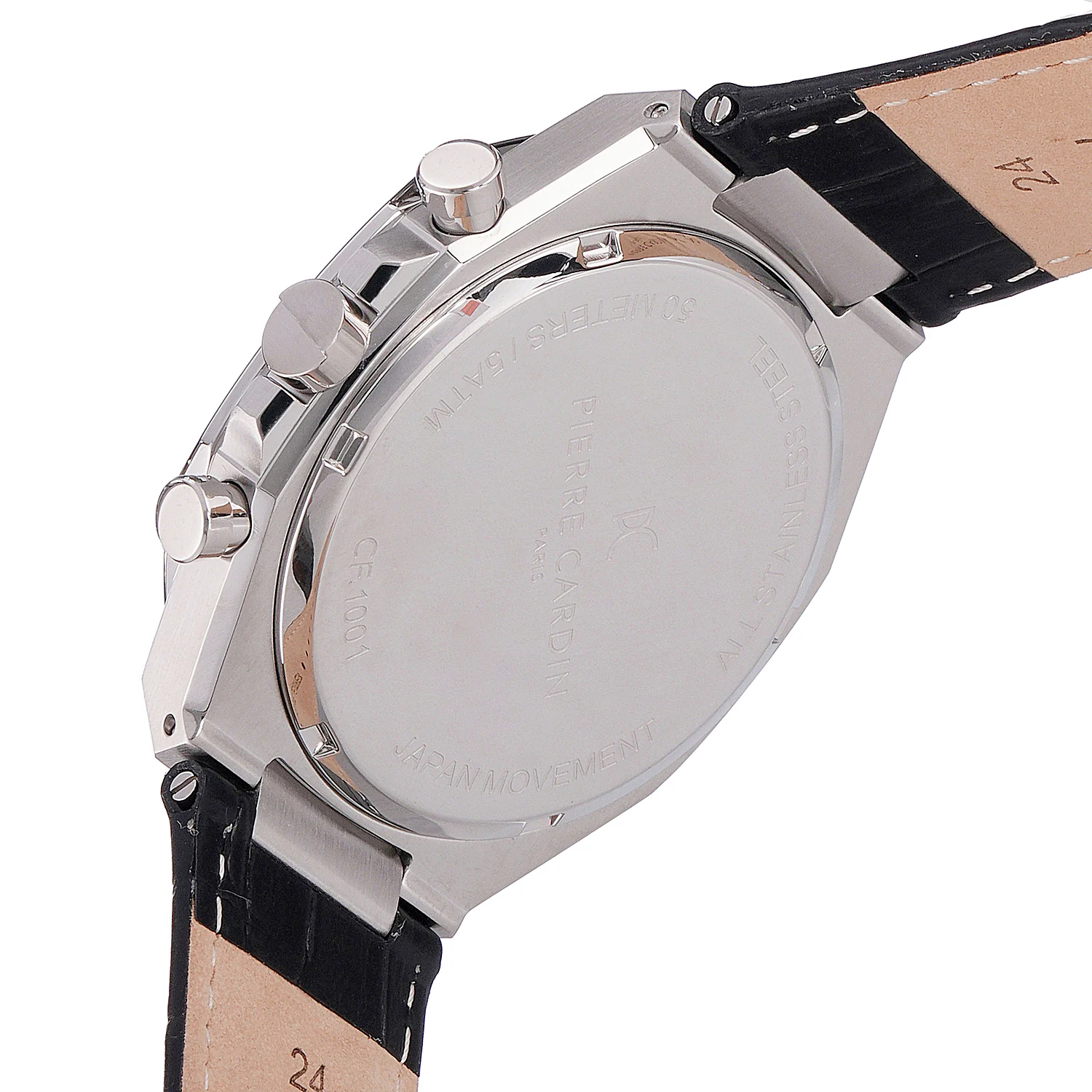 Maison 8 Vogue Men’s 42mm Stainless Steel Watch - Green Dial with Black Leather Strap - Image 5