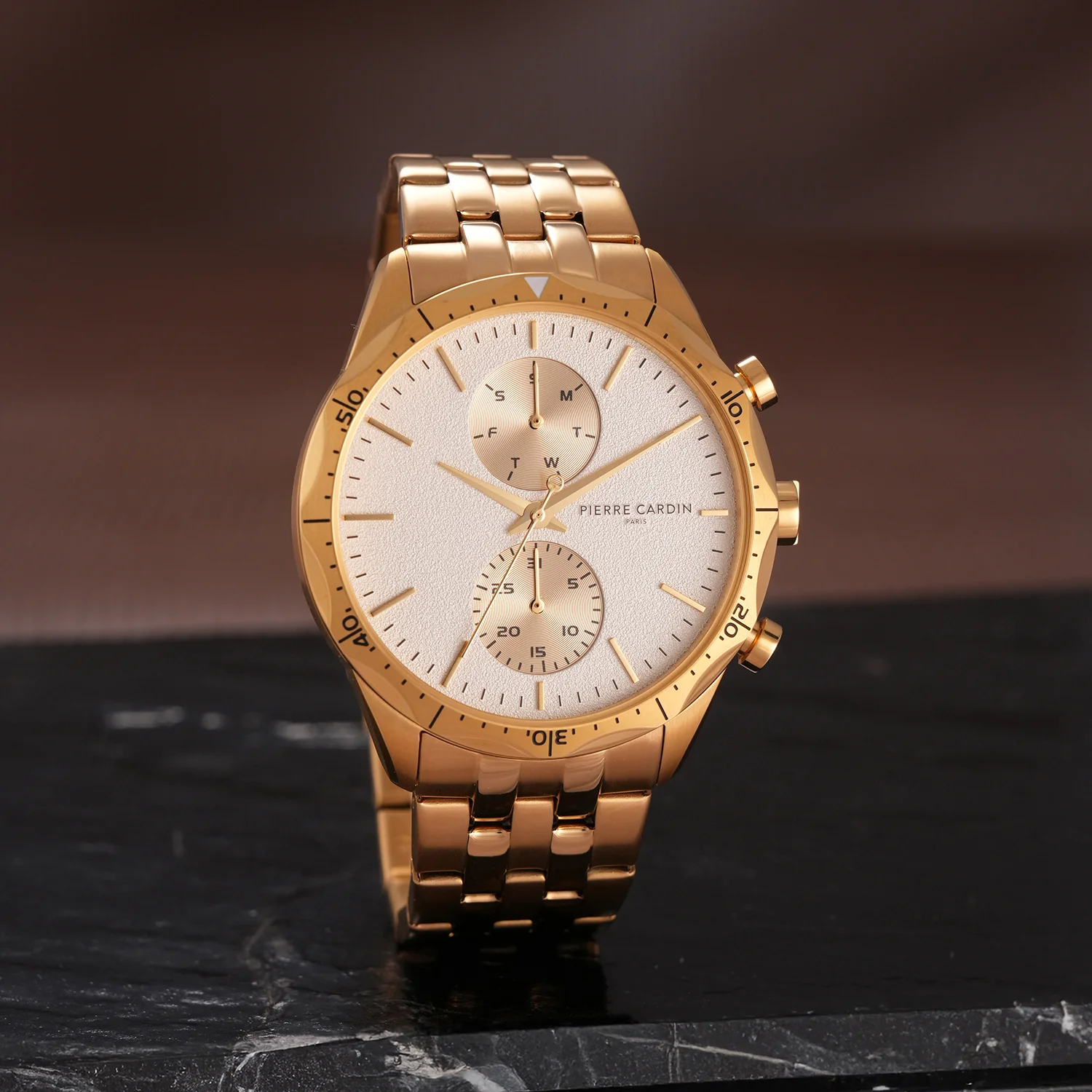 Heritage RacerTime Mens 43mm - Gold with Gold Metal Strap - Image 7