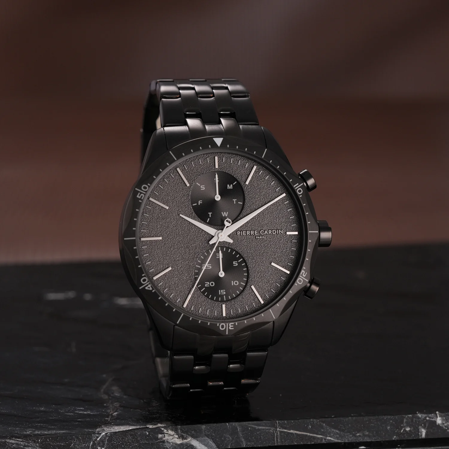 Heritage RacerTime Mens 43mm - IP Black with Stainless Steel Black Strap - Image 7