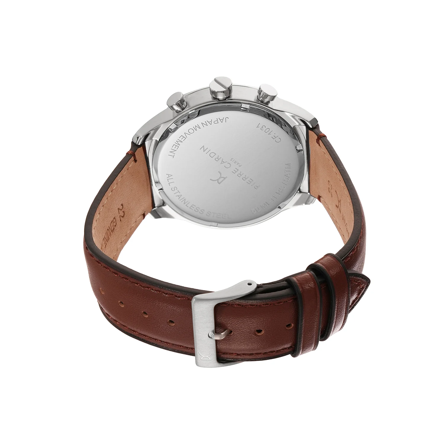 Heritage RacerTime Mens 43mm - Stainless Steel Silver with Dark Brown Leather Strap - Image 3