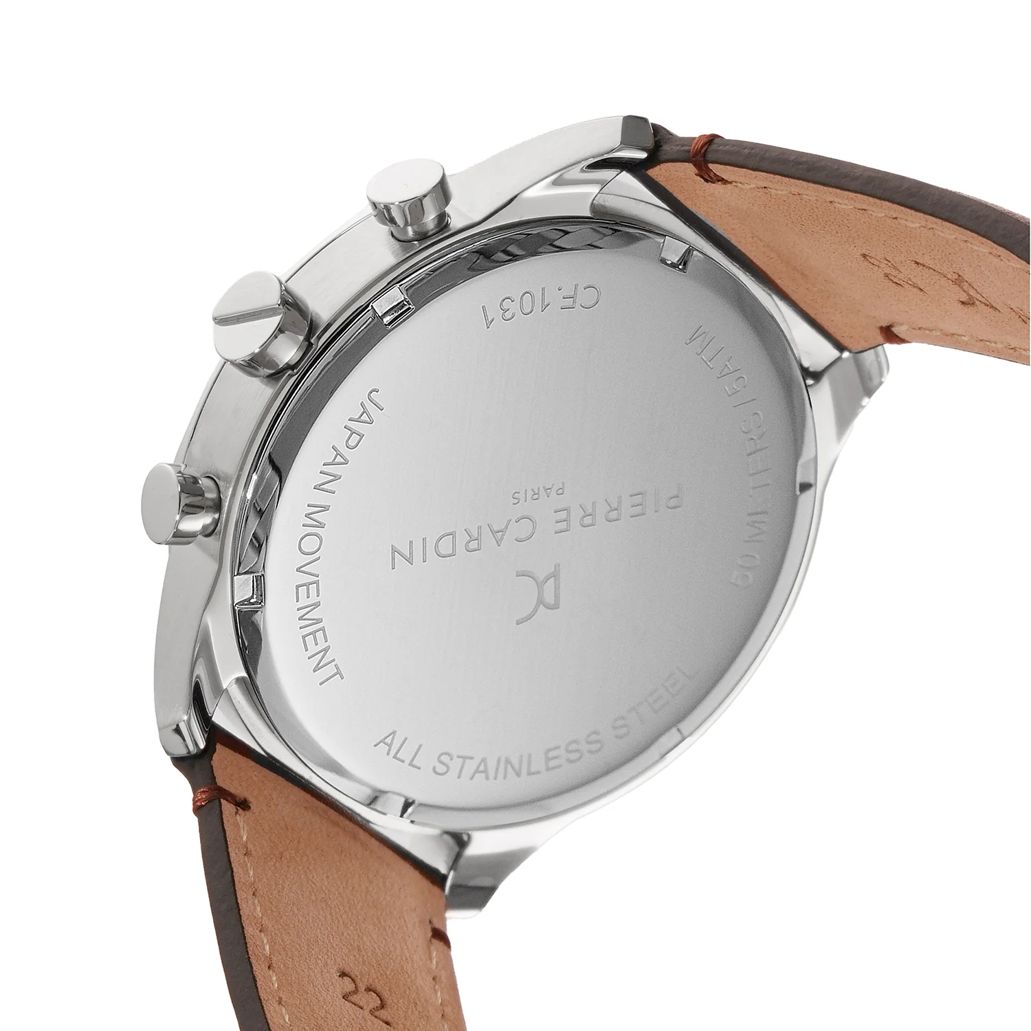 Heritage RacerTime Mens 43mm - Stainless Steel Silver with Dark Brown Leather Strap - Image 4