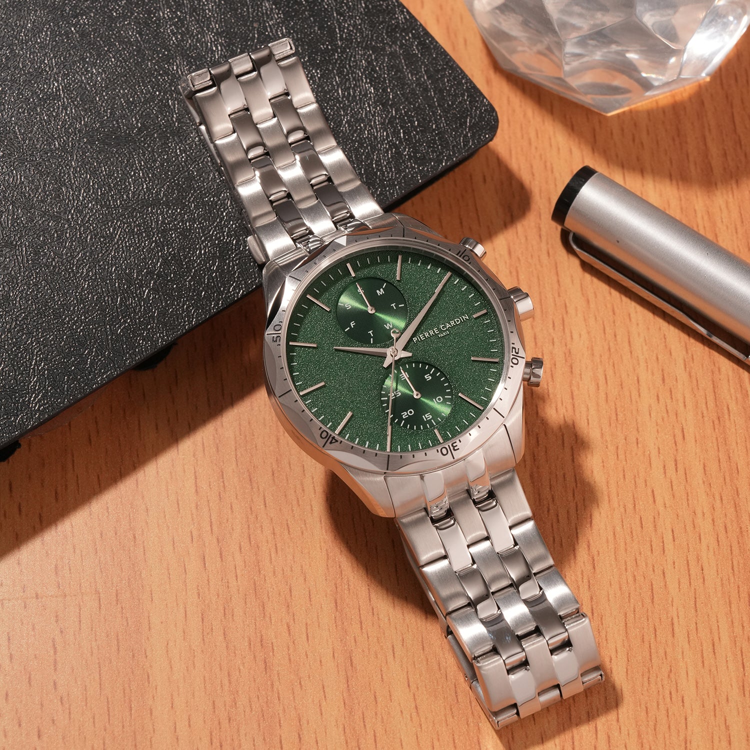 Heritage RacerTime Mens 43mm - Stainless Steel Silver with Stainless Steel Silver Strap - Image 6