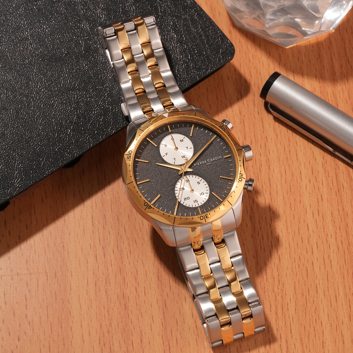 Heritage RacerTime Mens 43mm - Twotone Gold and Silver with Twotone Gold and Silver Metal Strap - Image 6