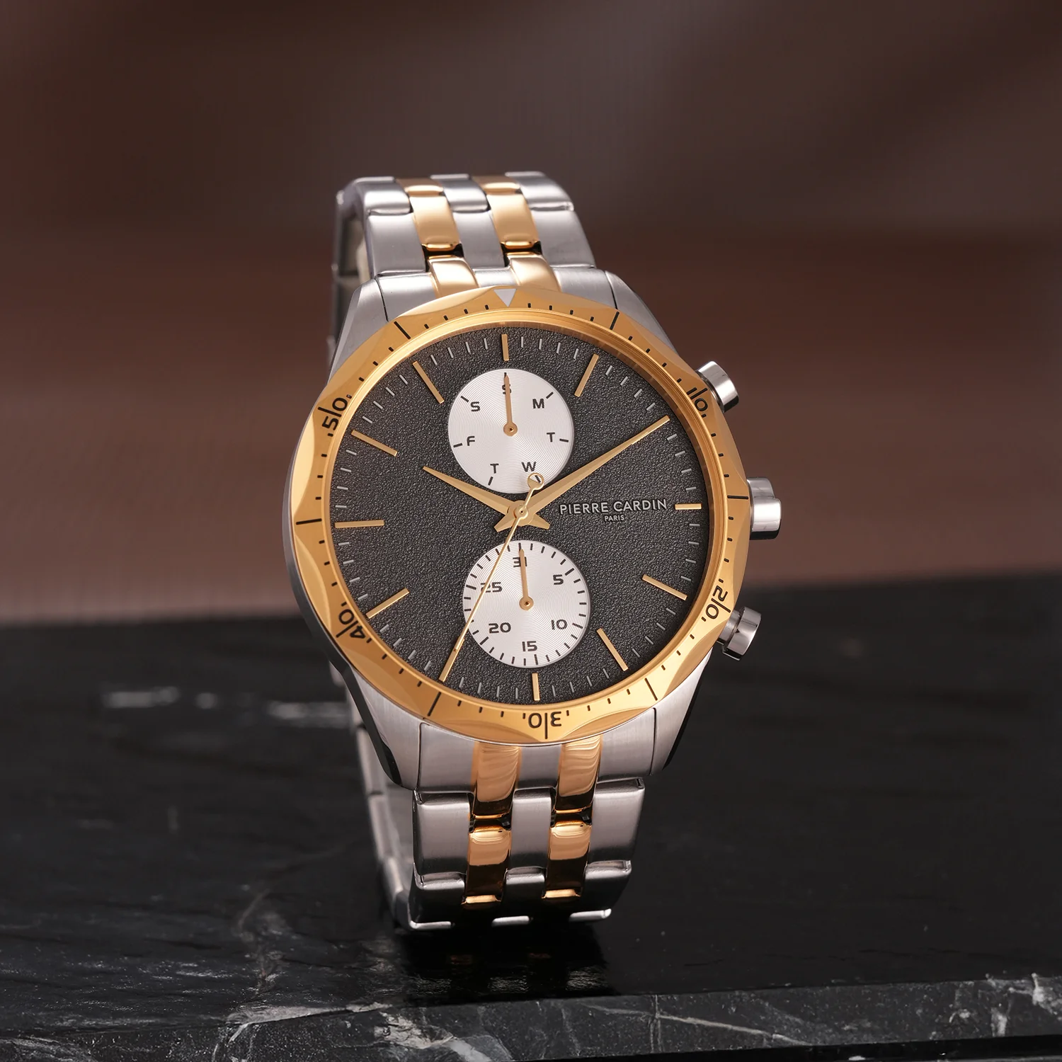 Heritage RacerTime Mens 43mm - Twotone Gold and Silver with Twotone Gold and Silver Metal Strap - Image 7