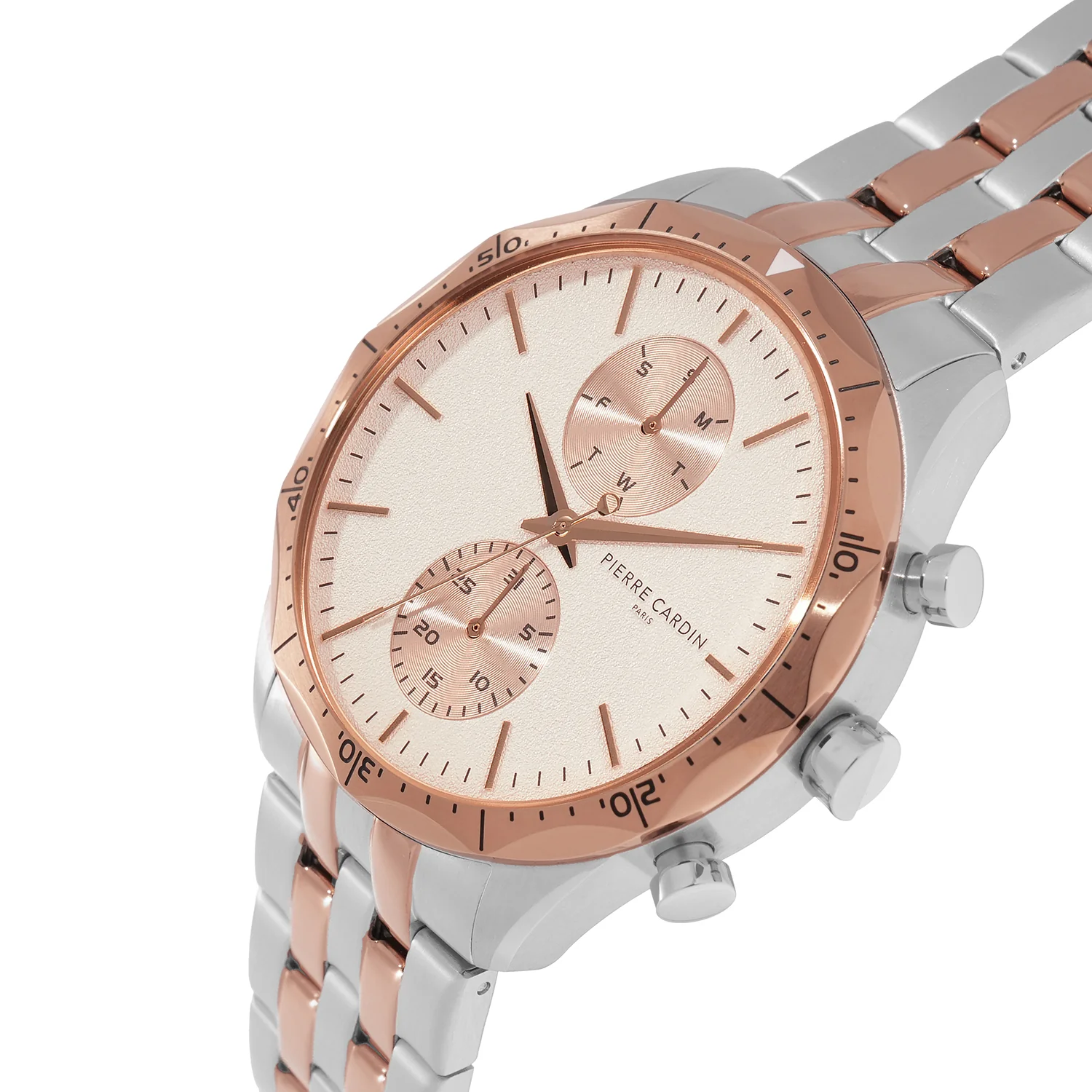 Heritage RacerTime Mens 43mm - Twotone Rose Gold and Silver with Twotone Rose Gold and Silver Metal Strap - Image 3