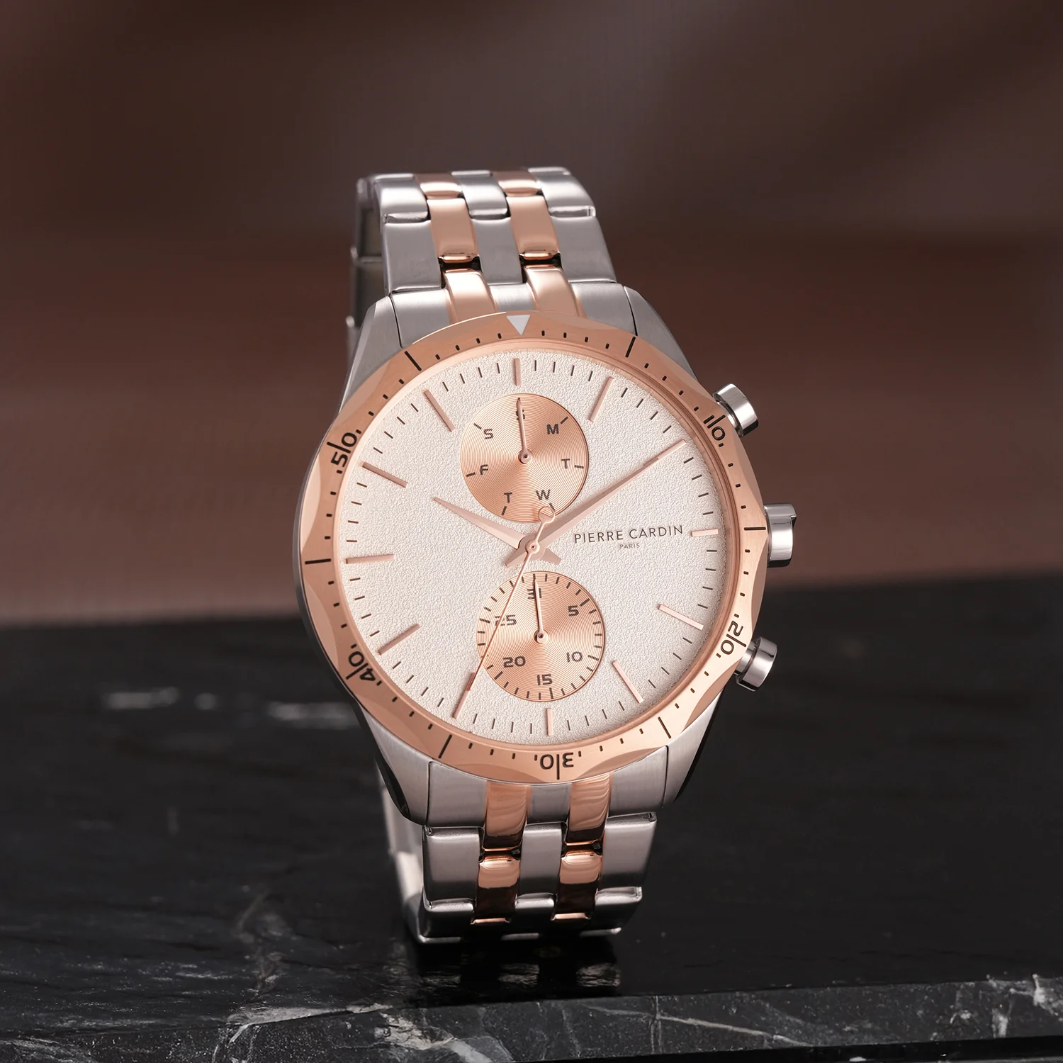 Heritage RacerTime Mens 43mm - Twotone Rose Gold and Silver with Twotone Rose Gold and Silver Metal Strap - Image 7