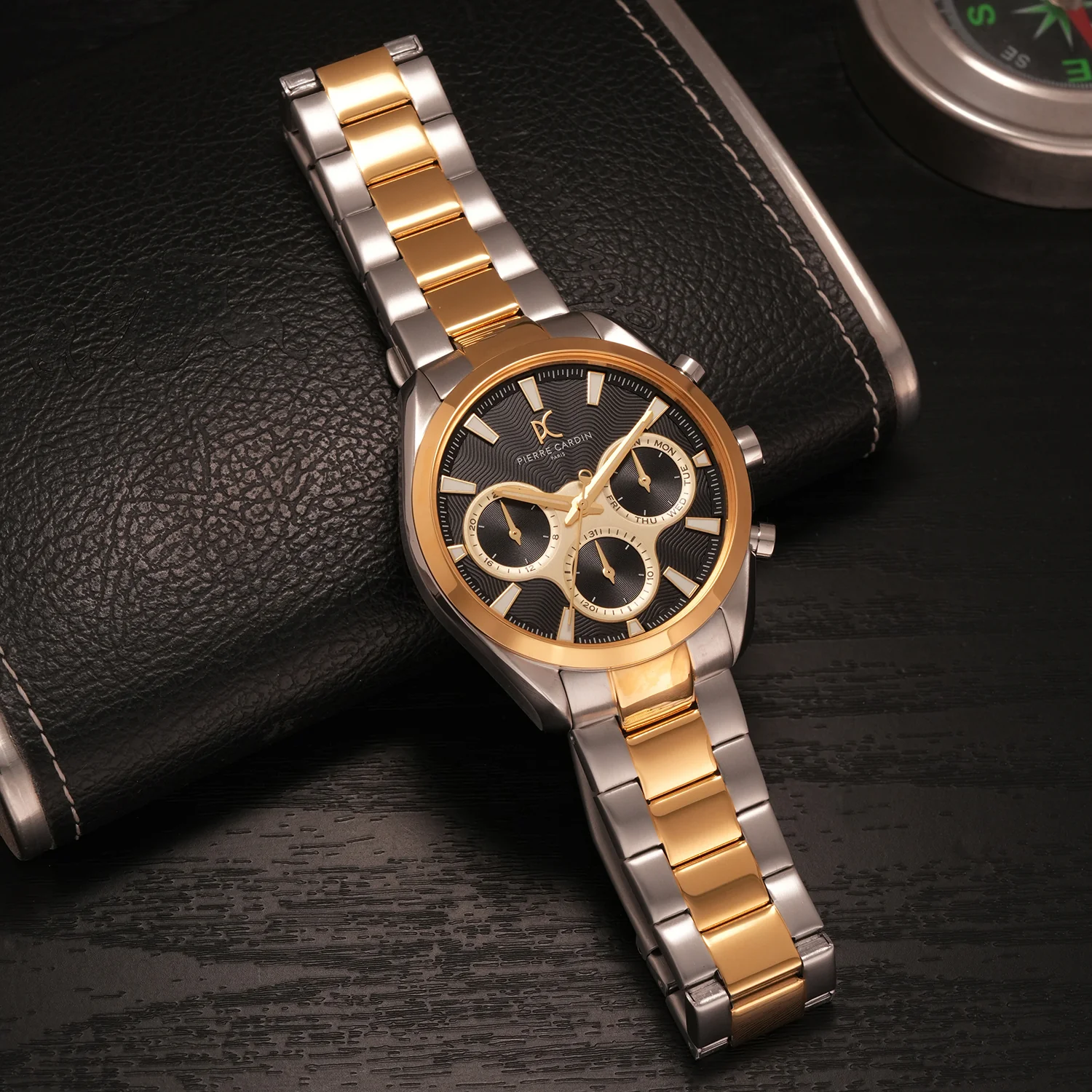 Imperium Astra Mens 40mm - Twotone Gold and Silver with Twotone Gold and Silver Metal Strap - Image 6