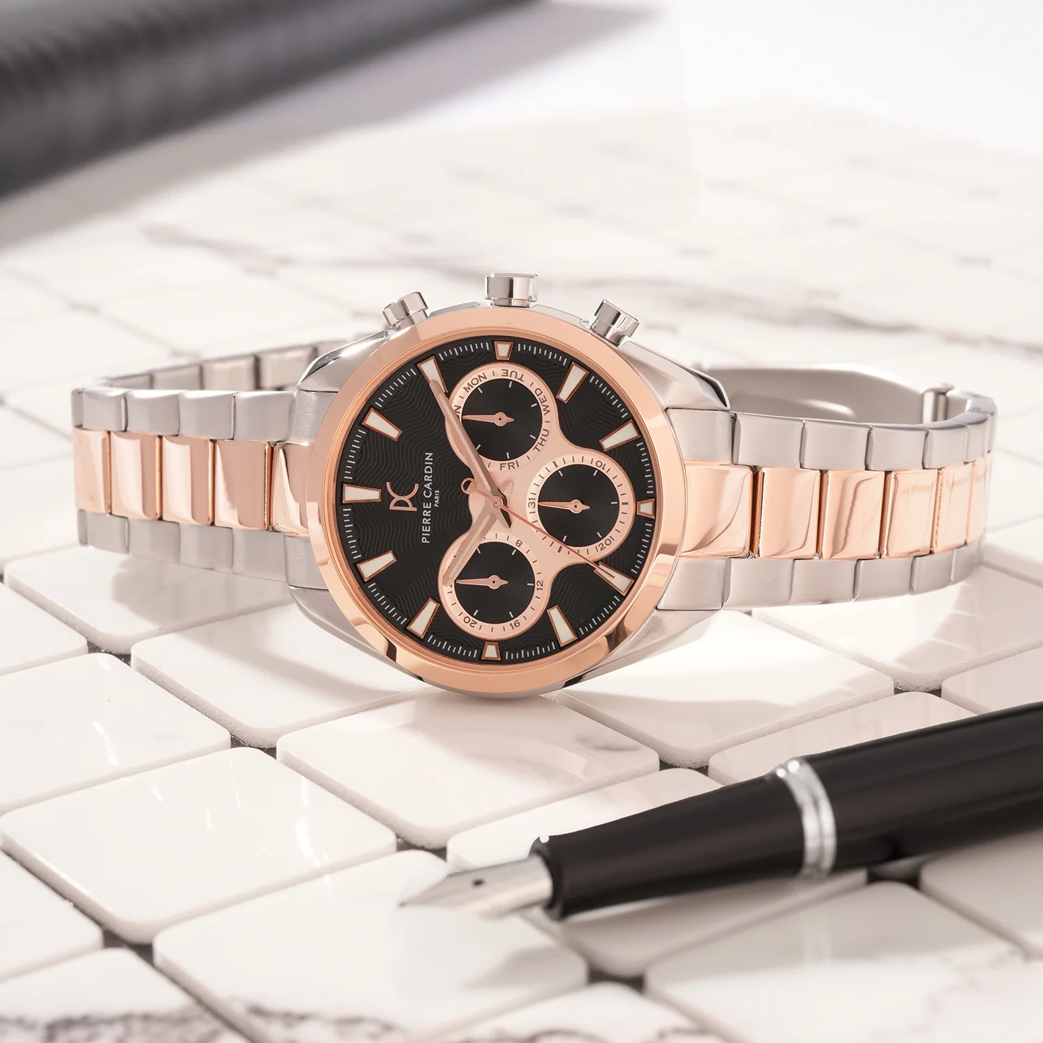 Imperium Astra Mens 40mm - Twotone Rose Gold and Silver with Twotone Rose Gold and Silver Metal Strap - Image 6