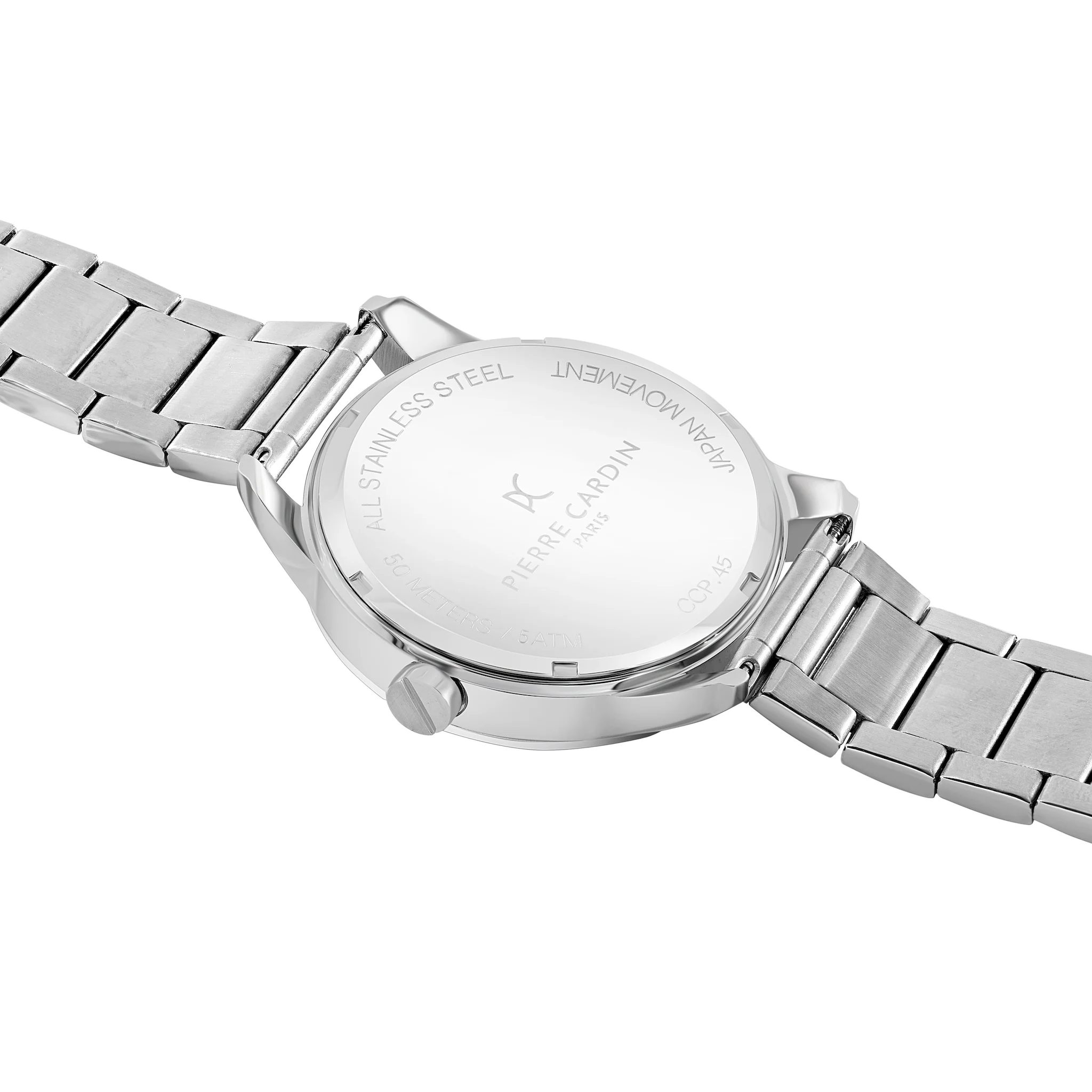 Les Halles Blue Dial Silver Watch with Silver Metal Link Strap - Image 4