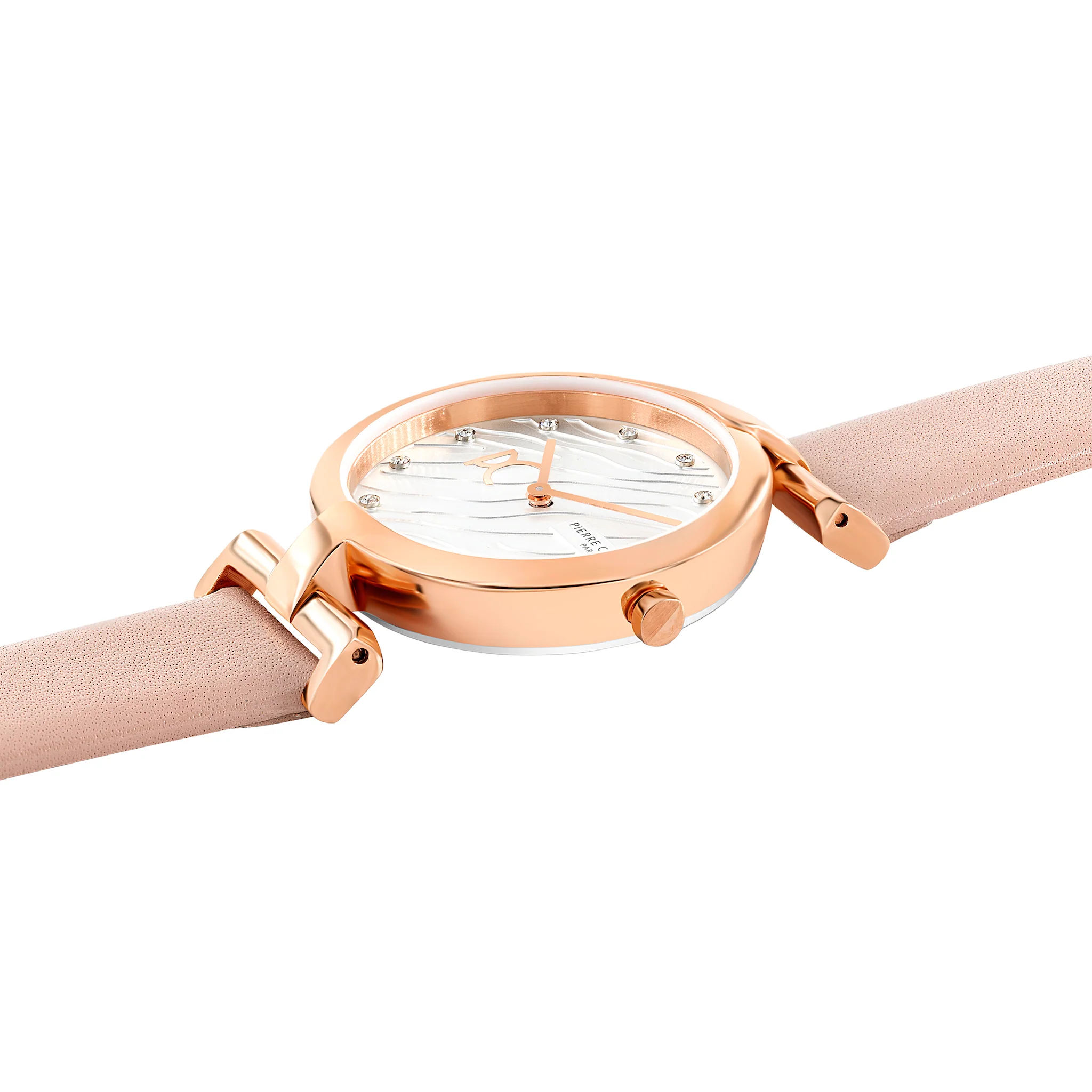 Madeleine Patterned Dial Rose Gold Watch with Leather Strap - Image 3