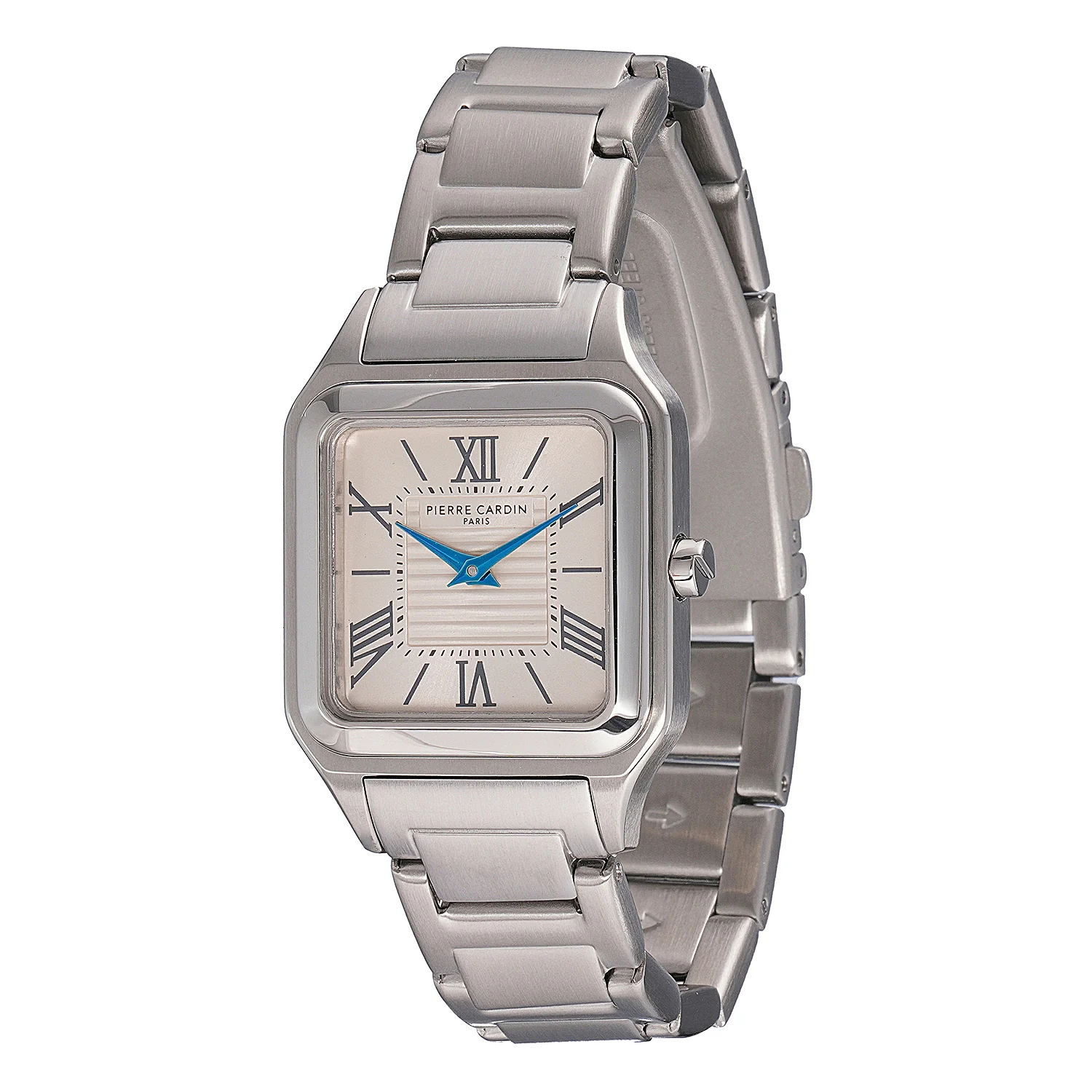 Ménilmontant Carré Womens’ Square Watch - Silver Case, Champagne Dial with Silver Metal Strap - Image 2