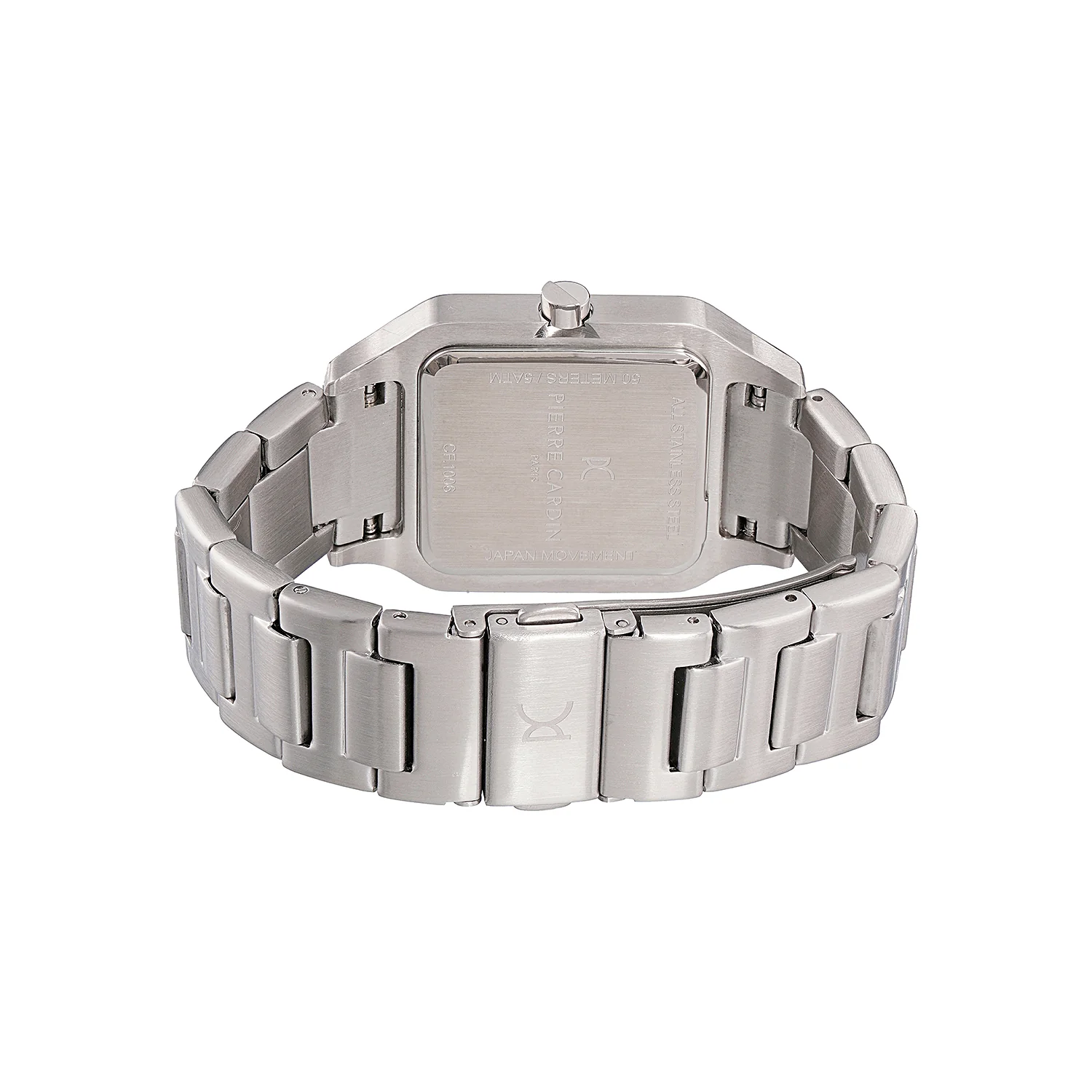 Ménilmontant Carré Men’s Square Watch - Silver Case, Celeste Blue Dial with Silver Metal Strap - Image 3
