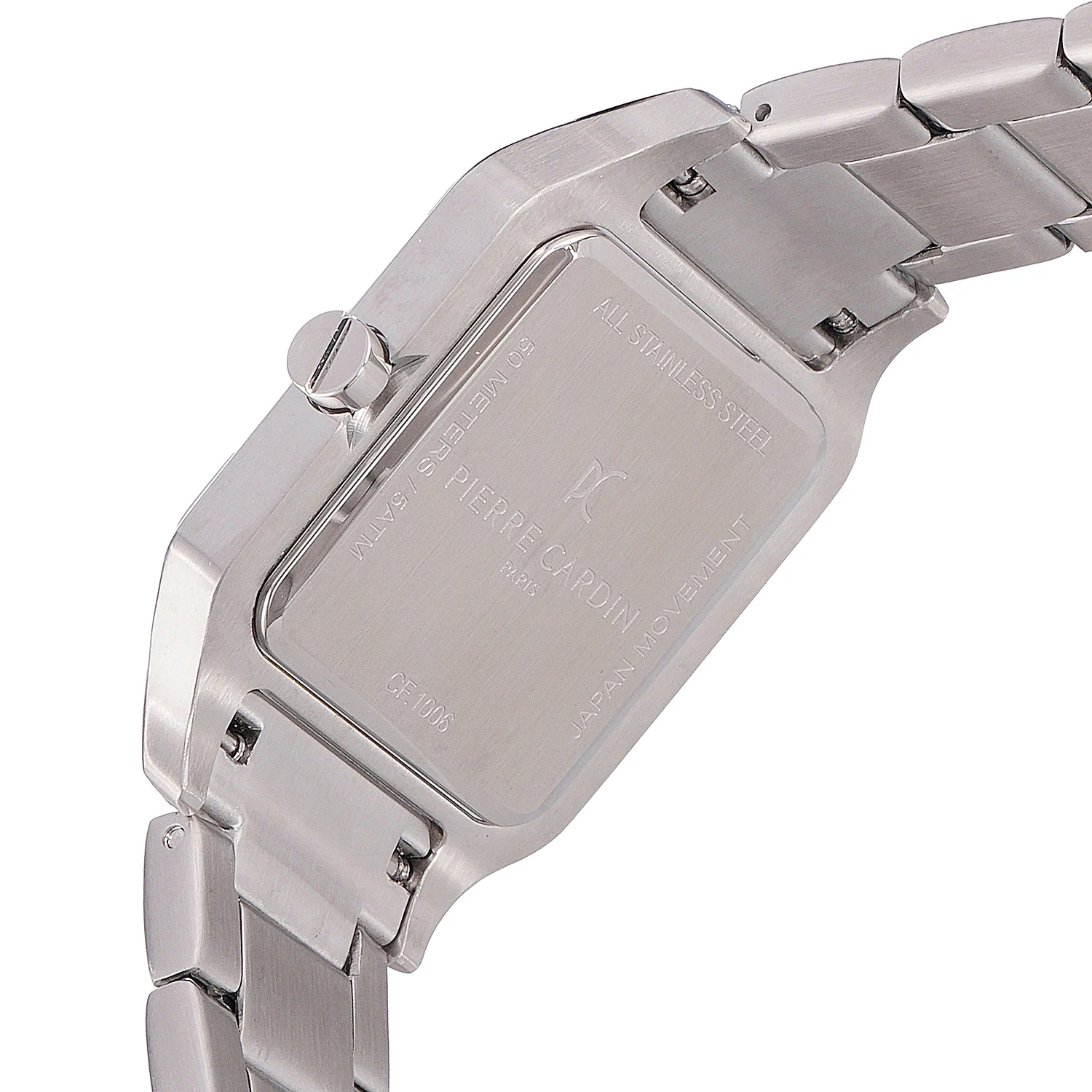 Ménilmontant Carré Men’s Square Watch - Two-Tone Silver & Rose Gold Case, Salmon Dial with Two-Tone Silver & Rose Gold Strap - Image 5