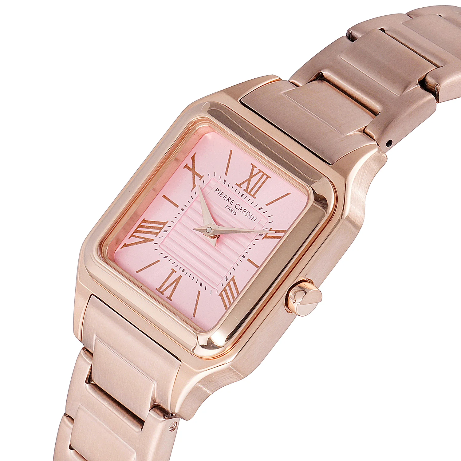 Ménilmontant Carré Women’s Square Watch - Rose Gold Case, Pale Pink Dial with Rose Gold Metal Strap - Image 2