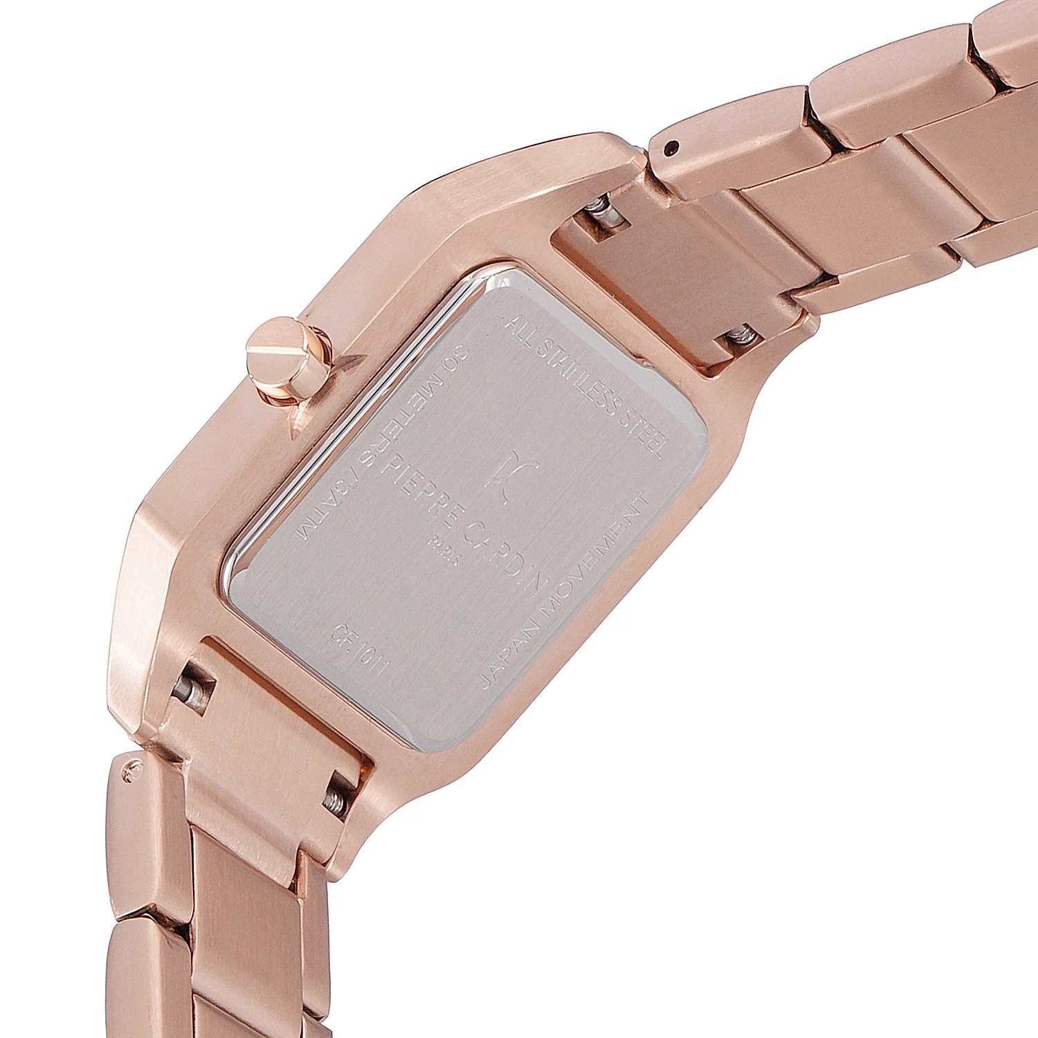 Ménilmontant Carré Women’s Square Watch - Rose Gold Case, Pale Pink Dial with Rose Gold Metal Strap - Image 4