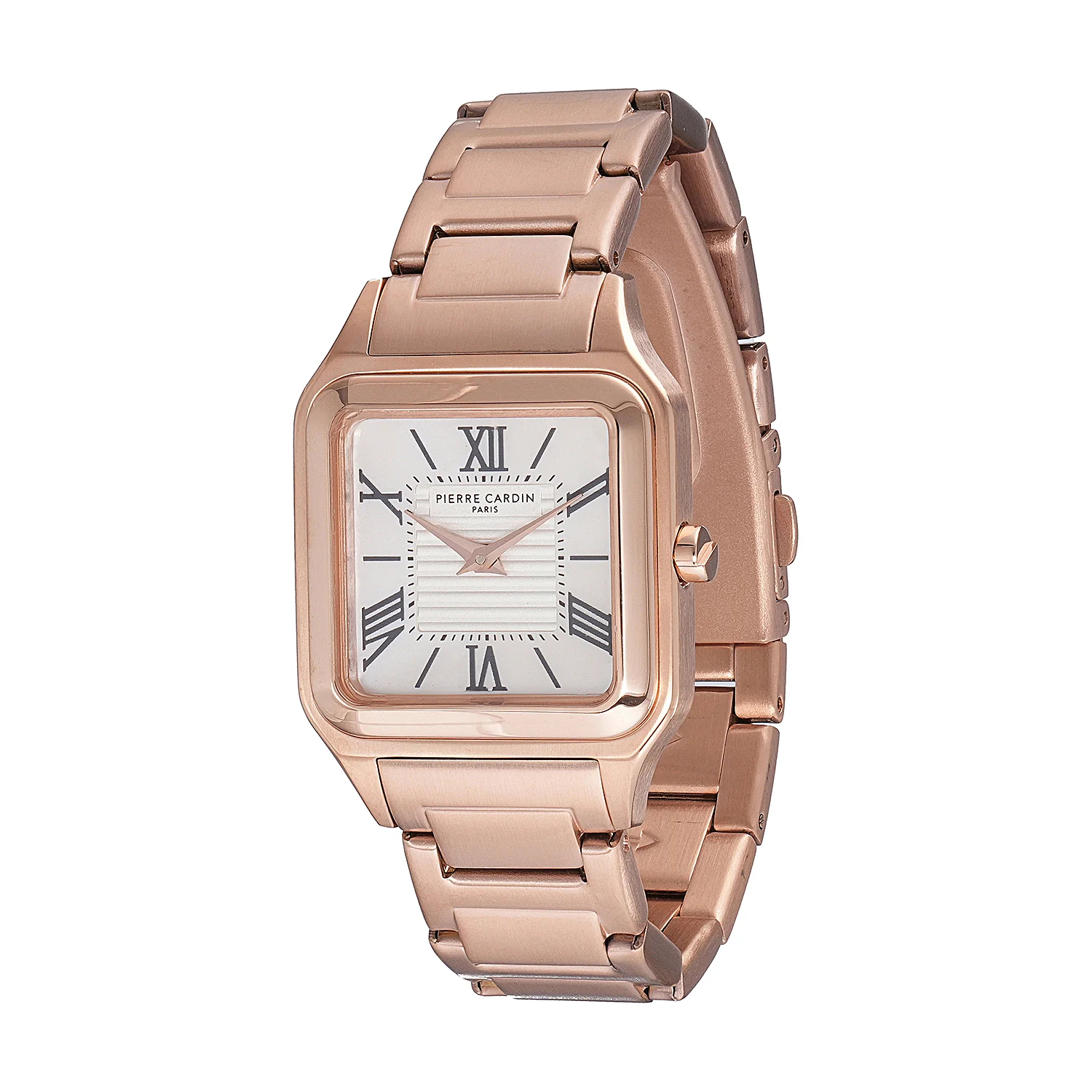 Ménilmontant Carré Women’s Square Watch - Rose Gold Case, White Mother of Pearl Look Dial with Rose Gold Metal Strap - Image 2