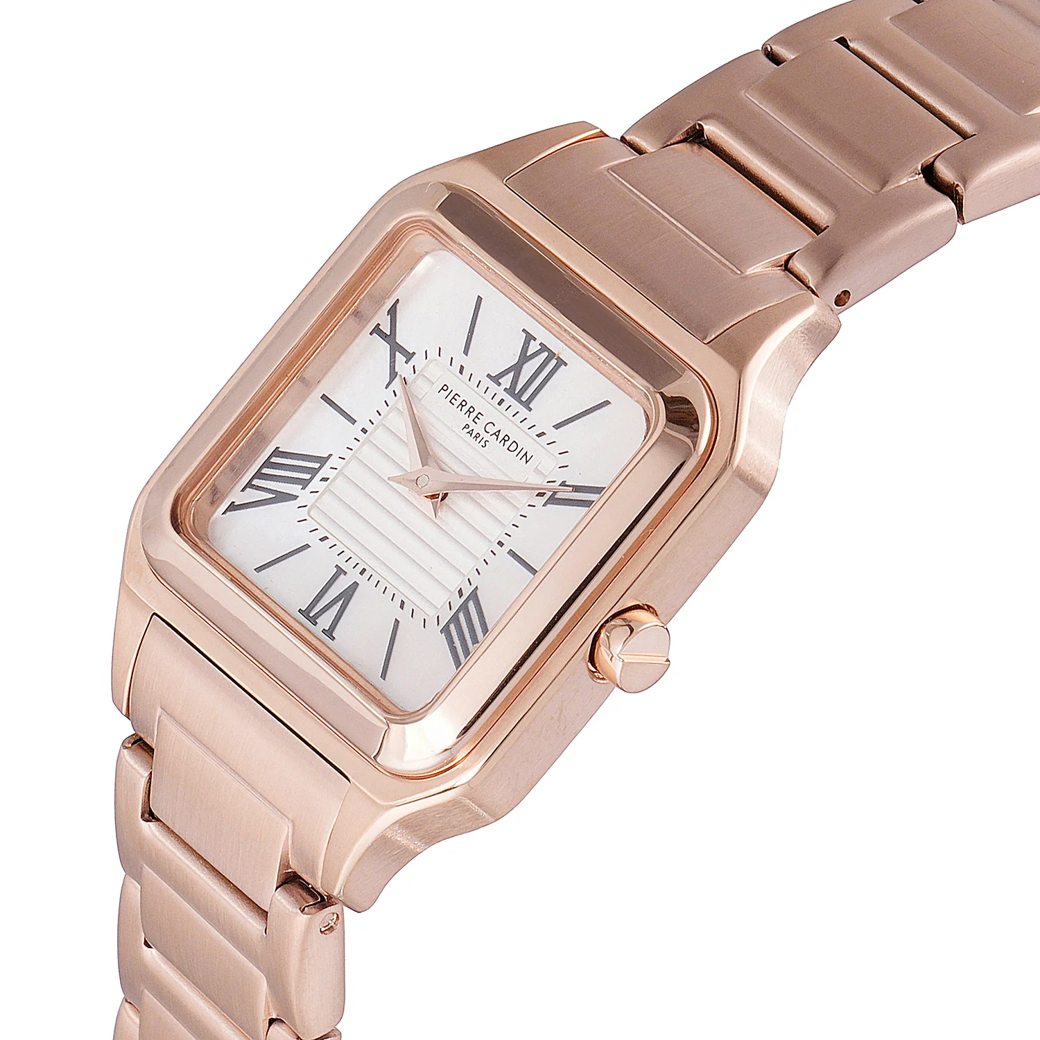Ménilmontant Carré Women’s Square Watch - Rose Gold Case, White Mother of Pearl Look Dial with Rose Gold Metal Strap - Image 3