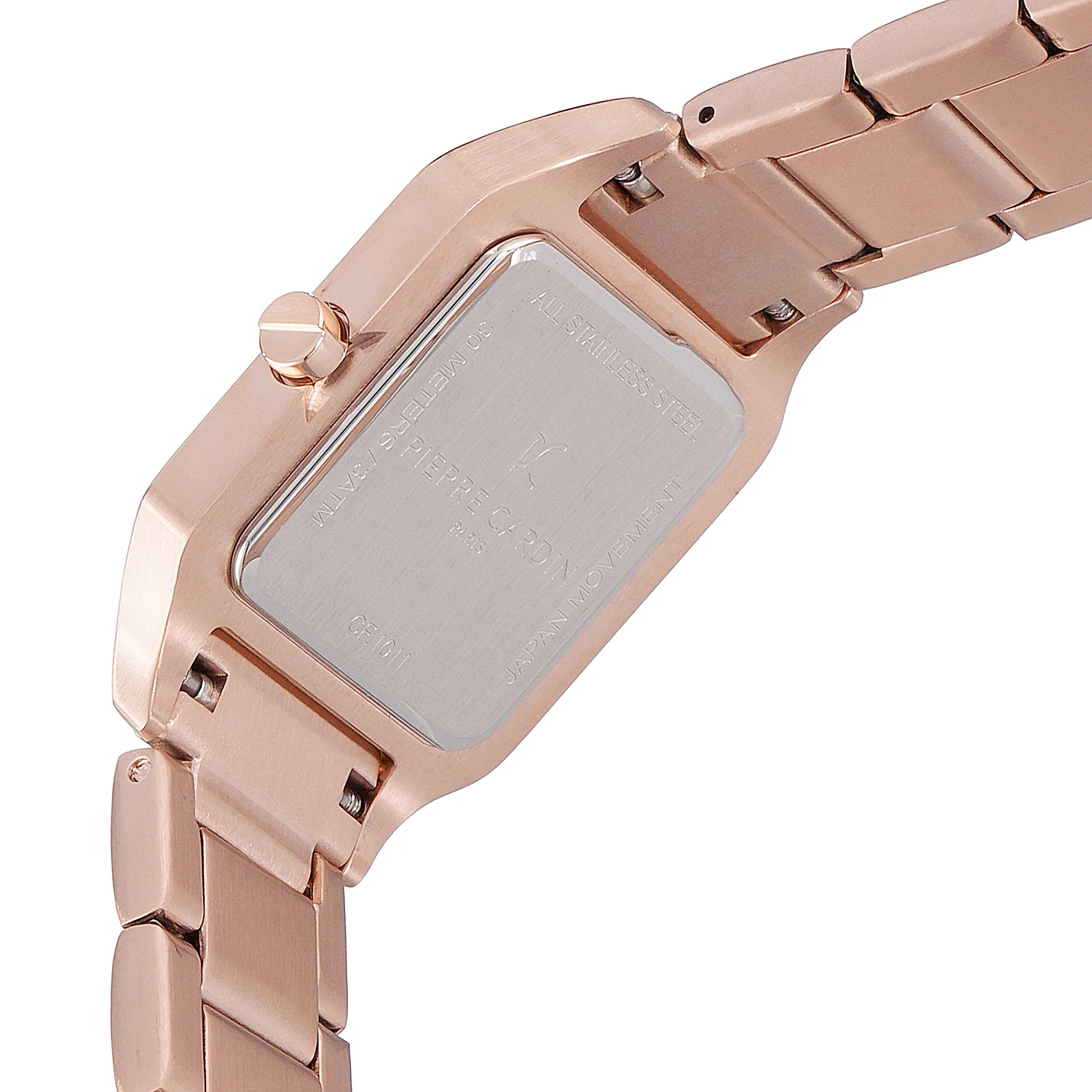 Ménilmontant Carré Women’s Square Watch - Rose Gold Case, White Mother of Pearl Look Dial with Rose Gold Metal Strap - Image 4