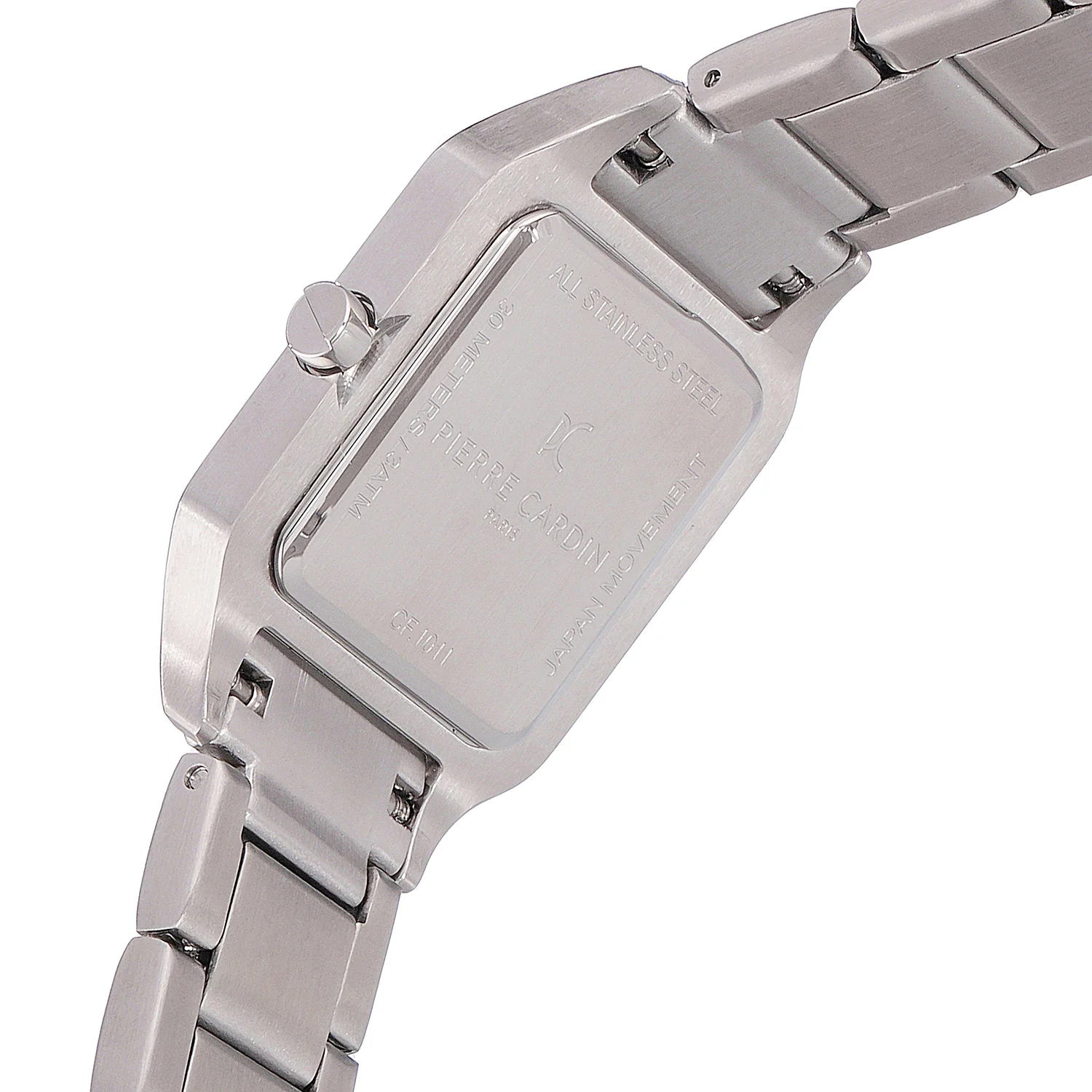 Ménilmontant Carré Women’s Square Watch - Silver Case, White Mother of Pearl Dial Look with Silver Metal Strap - Image 4
