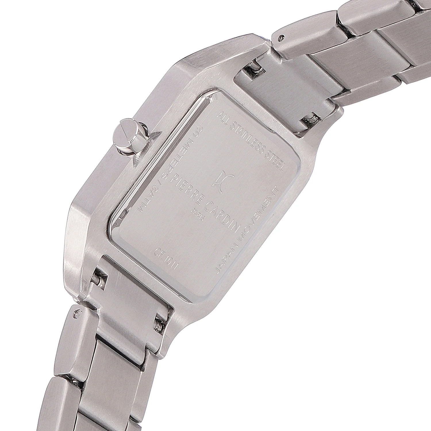 Ménilmontant Carré Women’s Square Watch - Silver Case, Celeste Blue Dial with Silver Metal Strap - Image 4