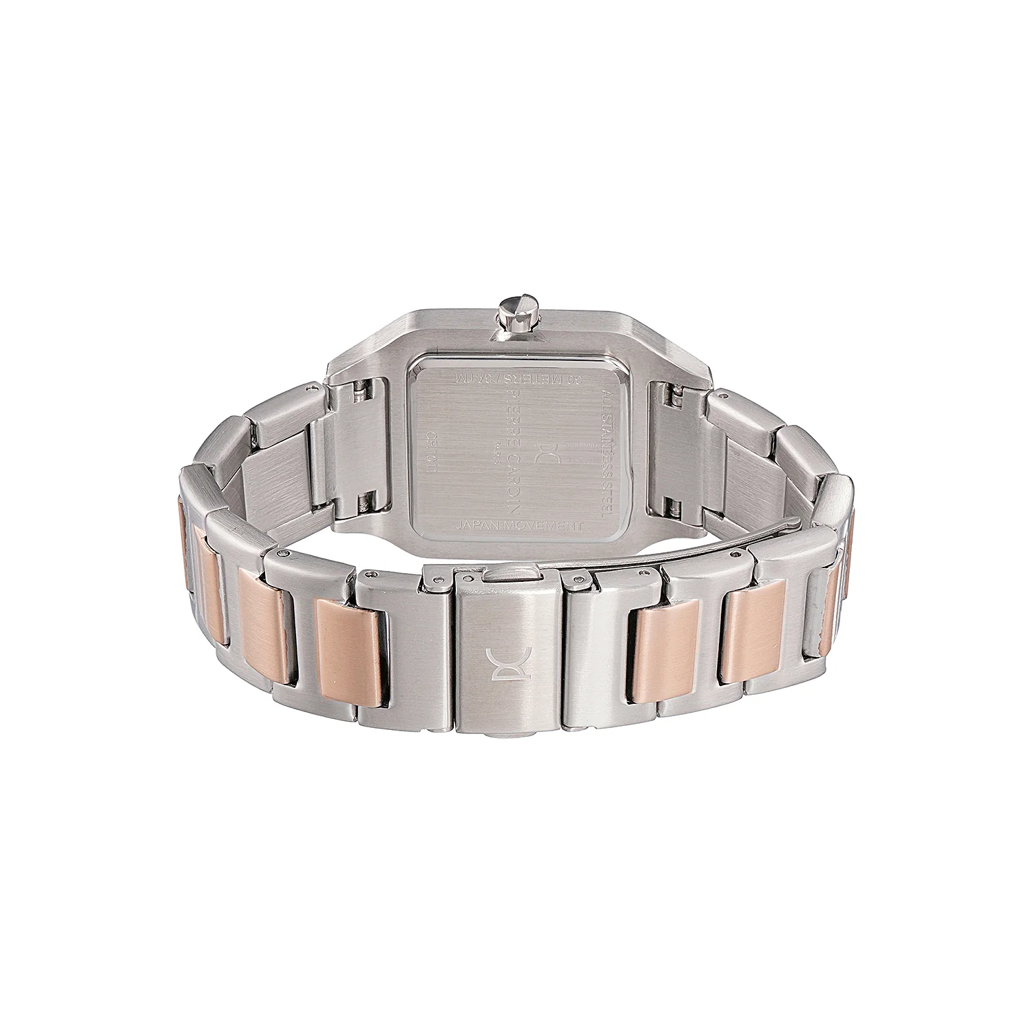 Ménilmontant Carré Women’s Square Watch - Two-Tone Rose Gold & Silver Case, Pale Pink Dial with Two-Tone Metal Strap - Image 3