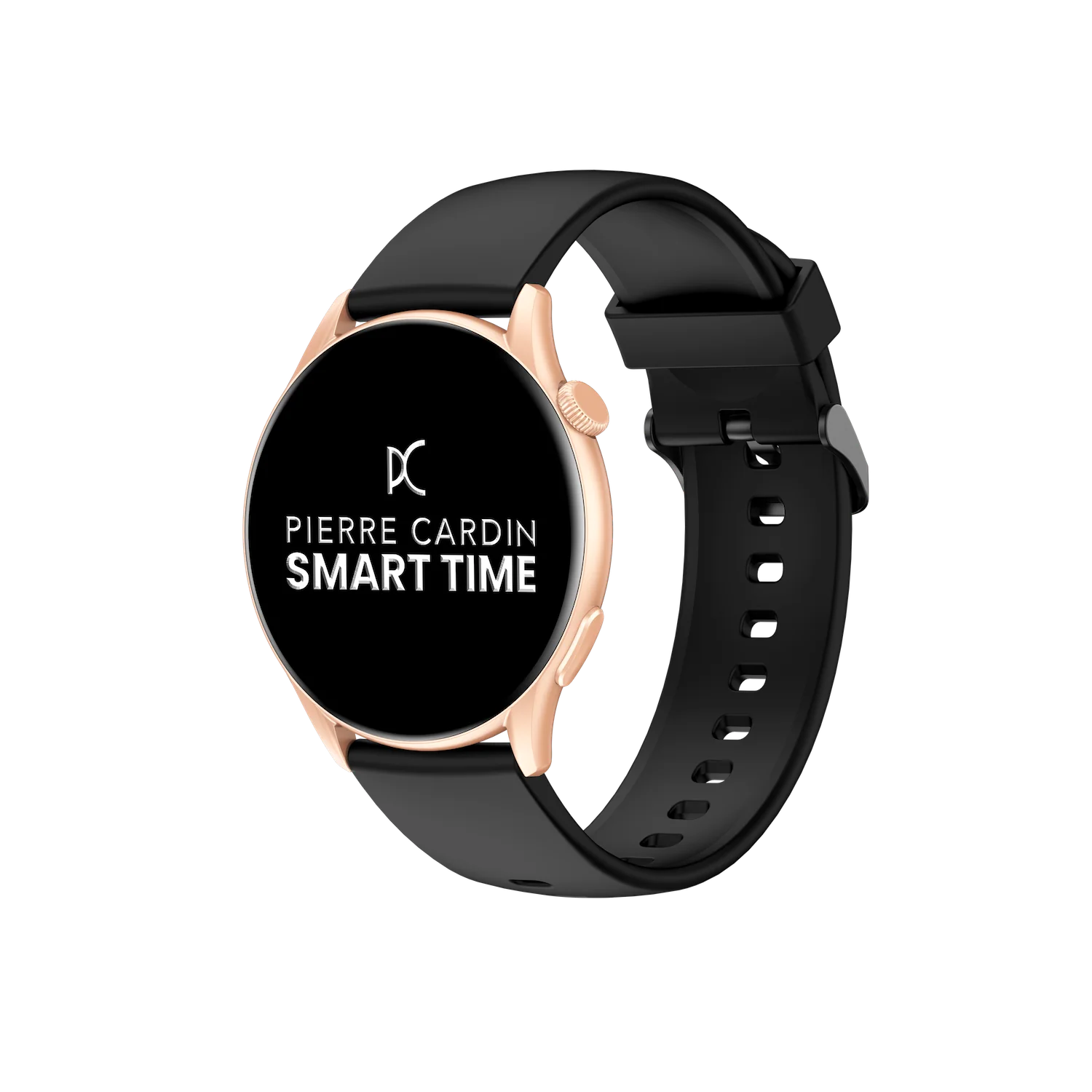 Montre Connectée 1.43" AMOLED Rosegold Case with Black Rubber Strap - Image 2