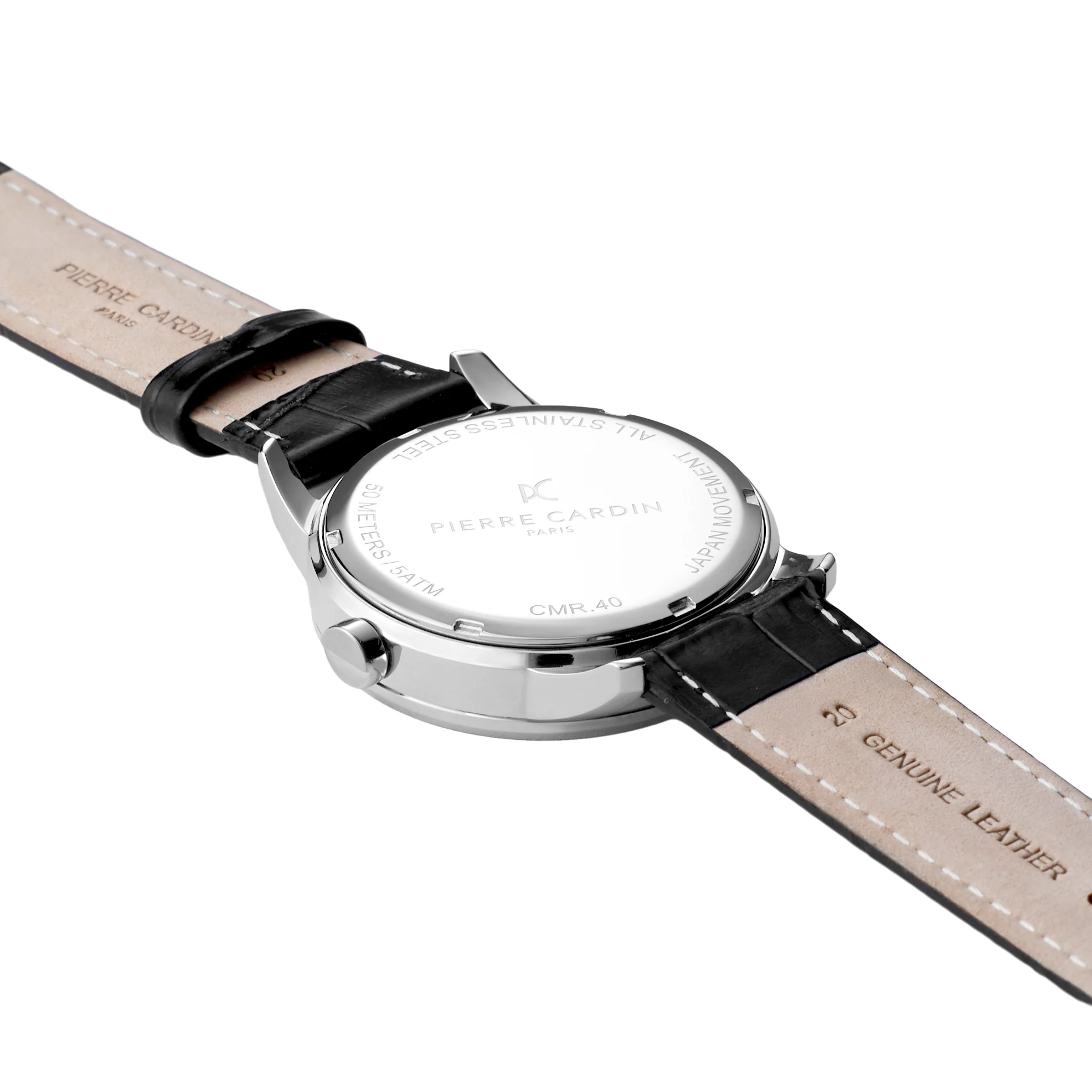 Montrouge Opulent White Dial watch with Black Leather Strap - Image 4