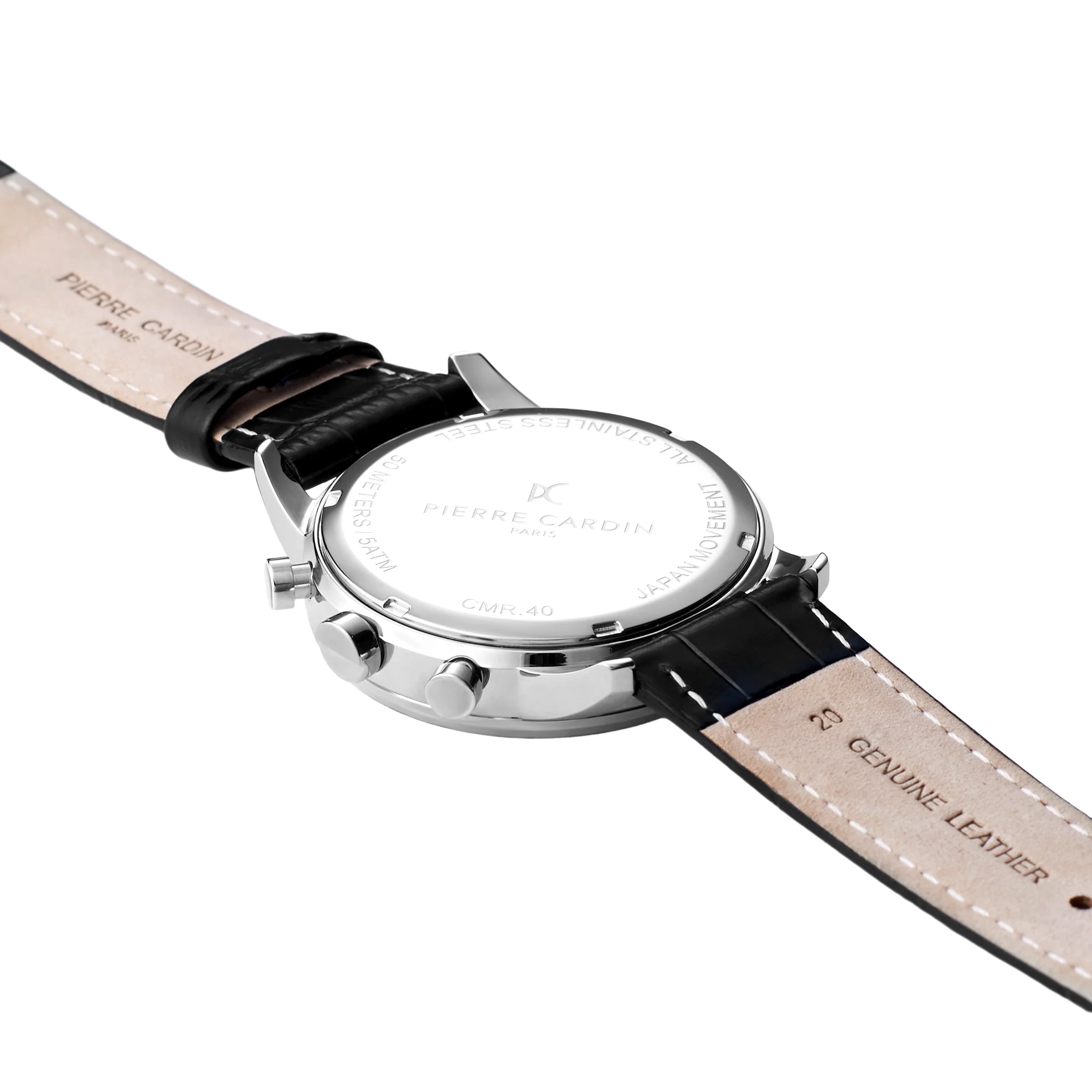 Montrouge Prim Green Dial Multifunction watch with Black Leather Strap - Image 4