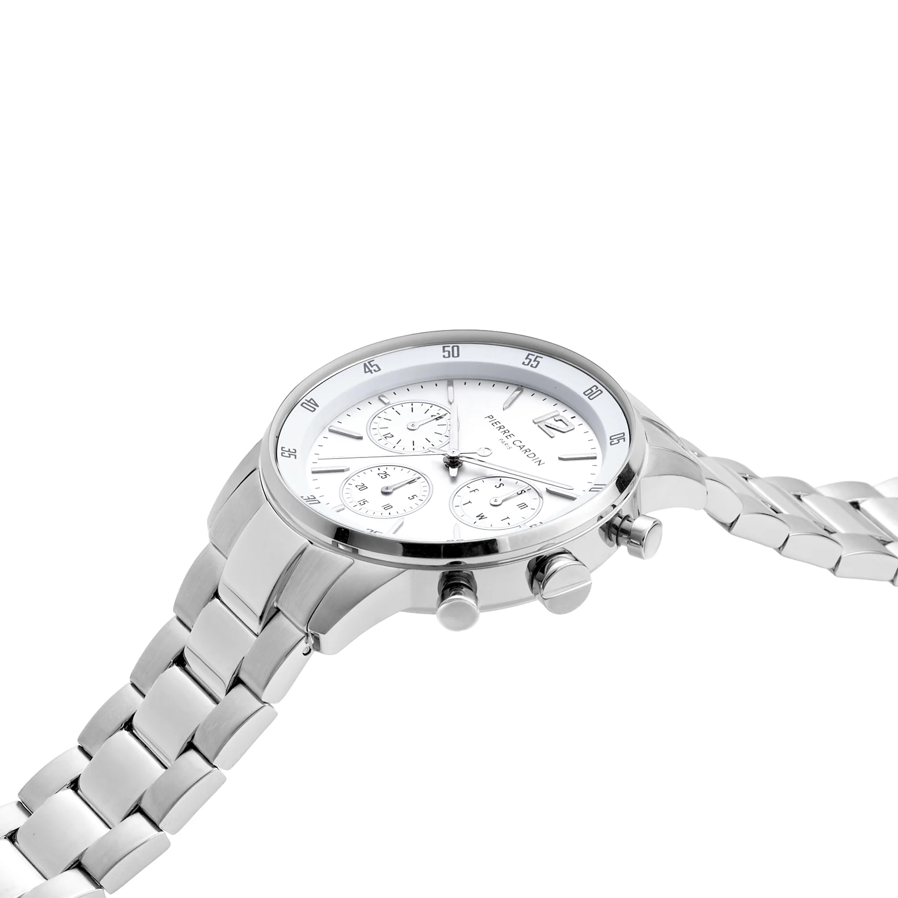 Montrouge Prim Multifunction watch with Silver Dial and Metal Links Strap - Image 3