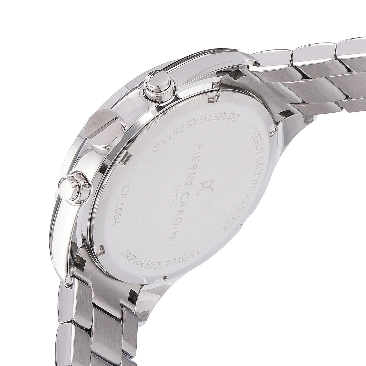 Nation Cristal Men’s 42mm Multifunction Watch - Silver Case, Blue Dial, Black Bezel with Silver Metal Strap - Image 4