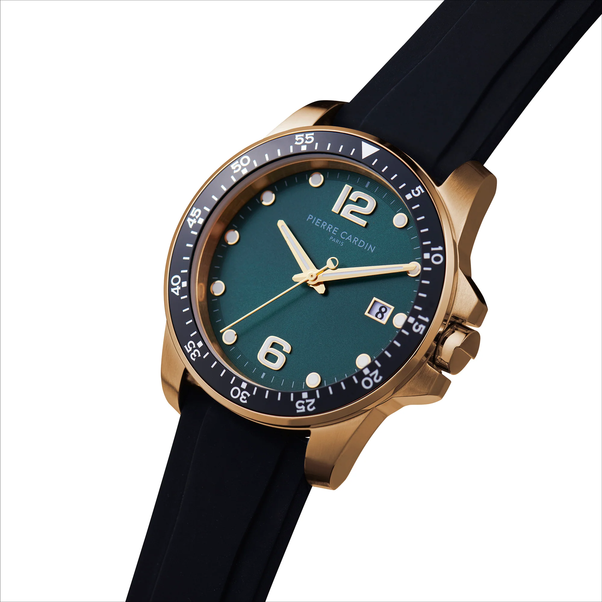 Nation Éclat Gold Watch with Rubber strap and Green dial - Image 2