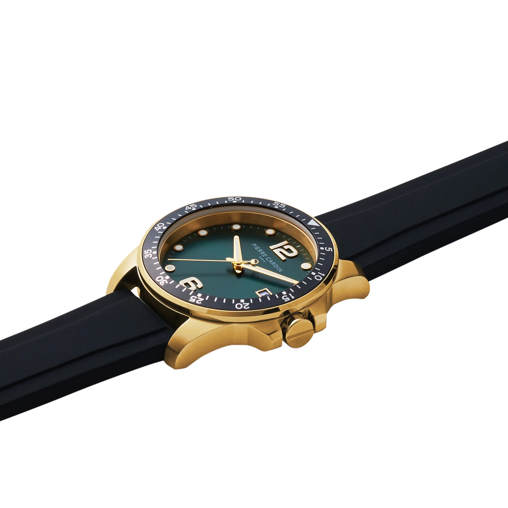 Nation Éclat Gold Watch with Rubber strap and Green dial - Image 3