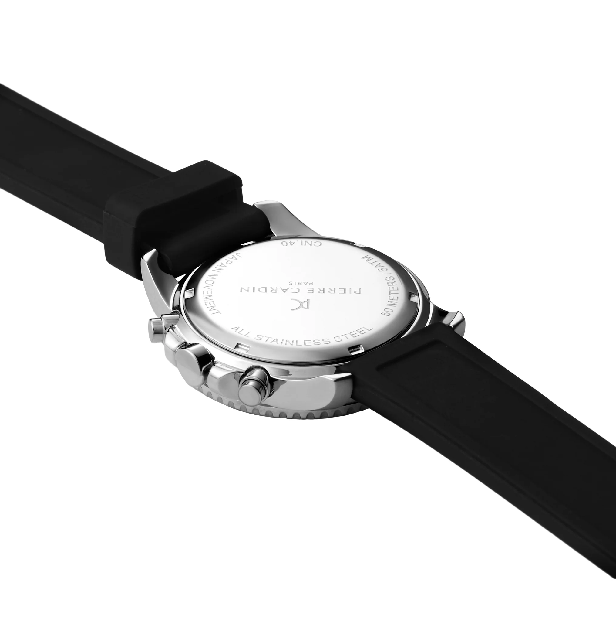 Nation Posh Multifunction watch with Black Dial and Black Rubber Strap - Image 4