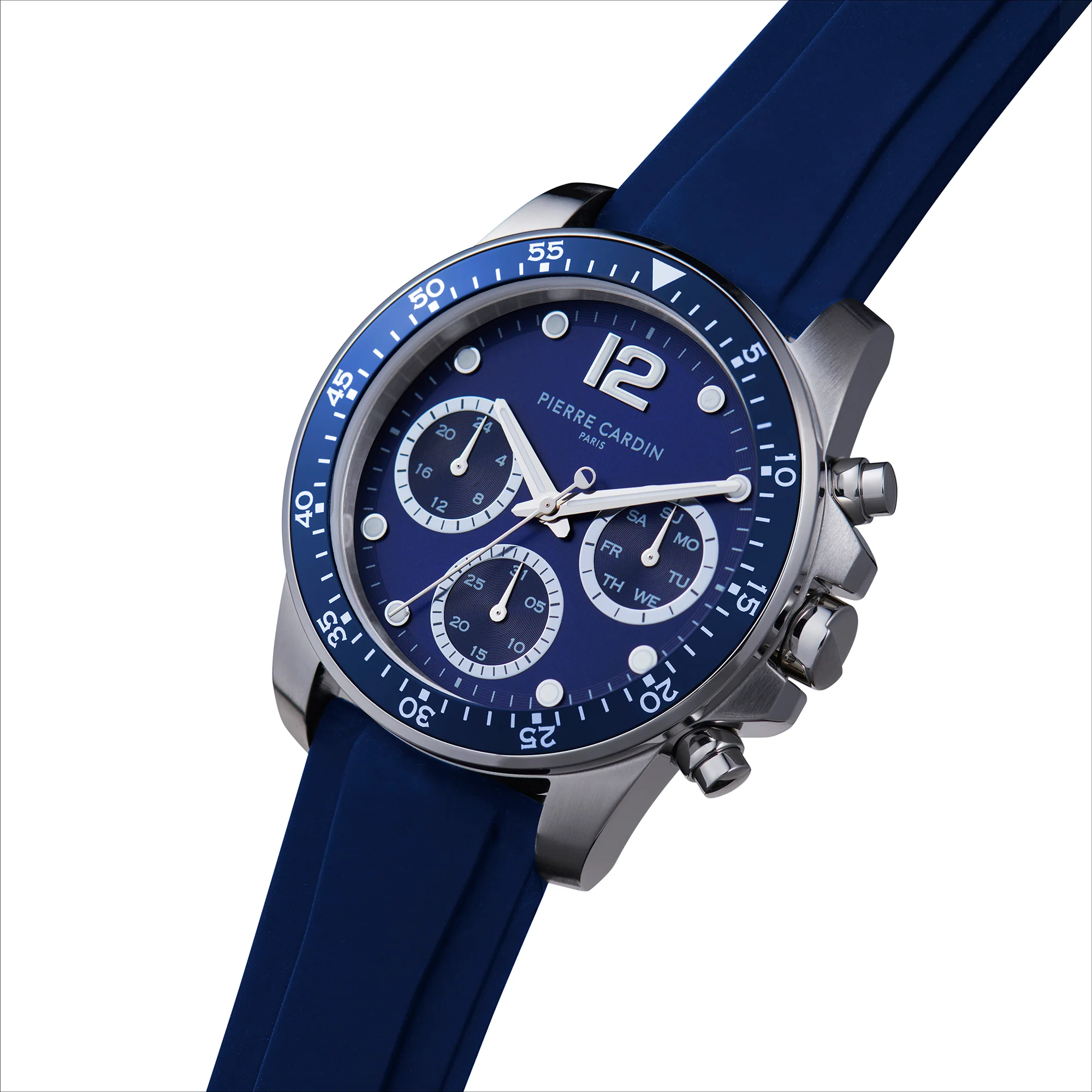 Nation Swank Multifunction watch with Blue Dial with Blue Bezel with a Rubber Strap - Image 2