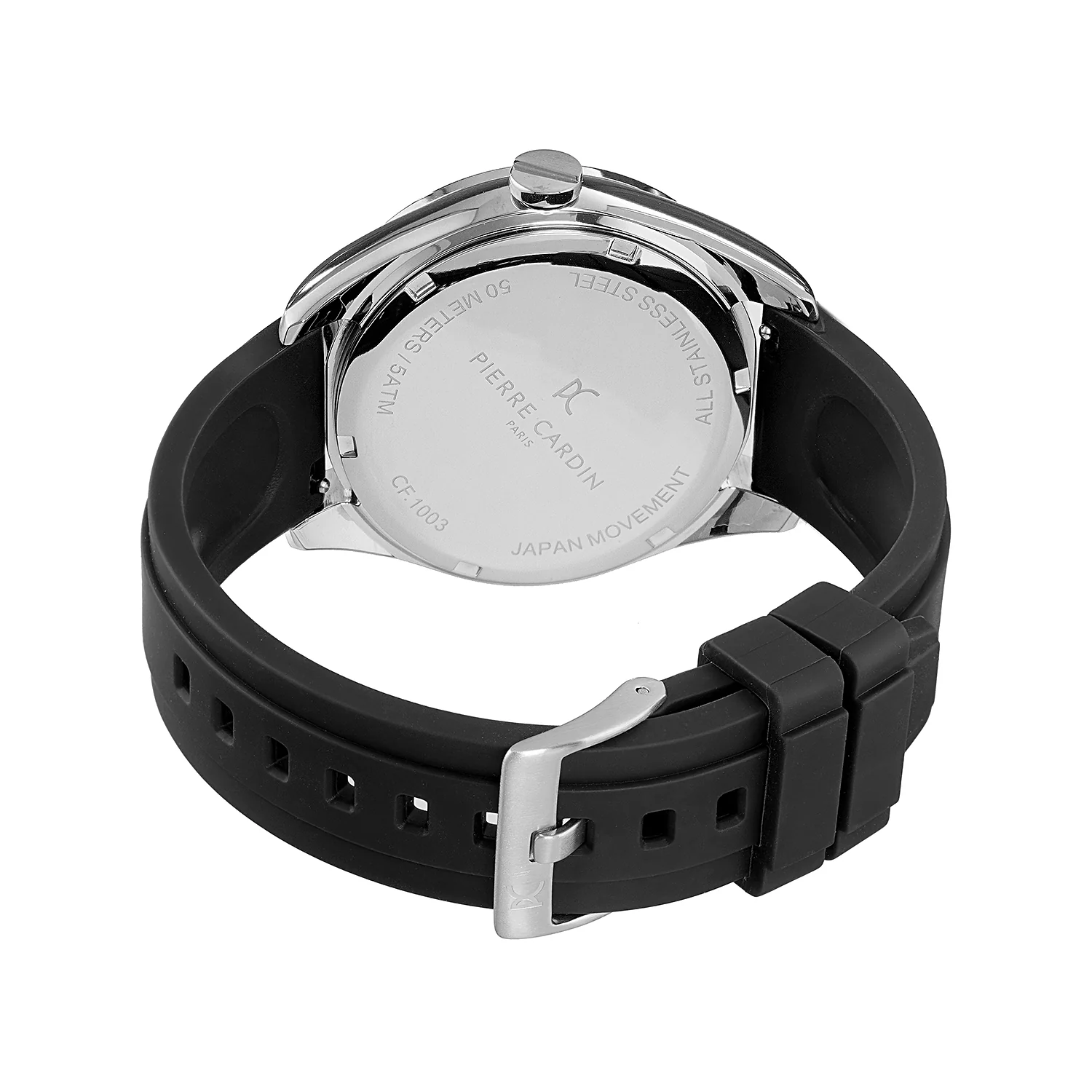 Nation Verre Men’s 42mm Sport Watch - Black Dial, Wine Bezel with Black Silicone Strap - Image 3