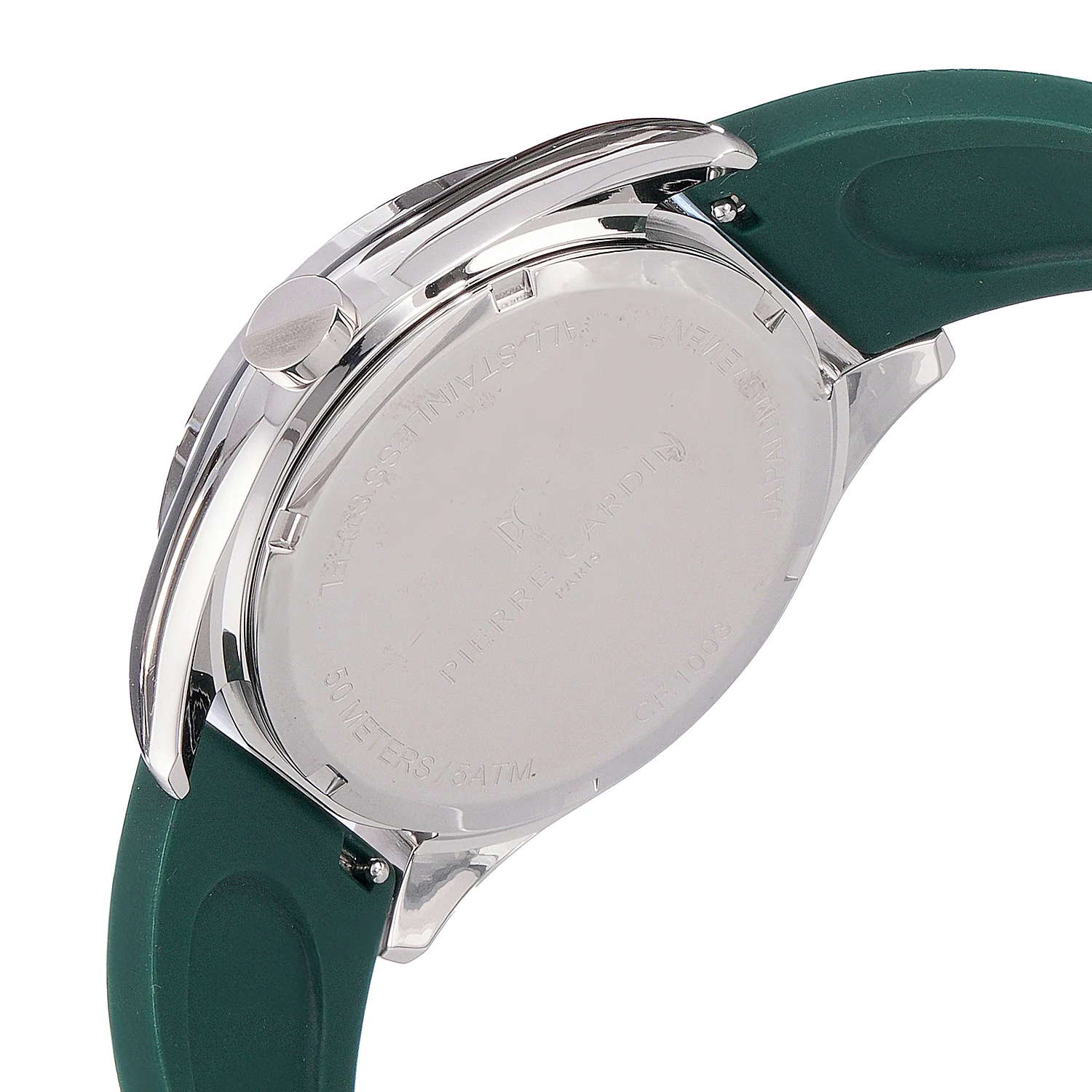 Nation Verre Men’s 42mm Sport Watch - Green Dial, Black Bezel with Green Silicone Strap - Image 5