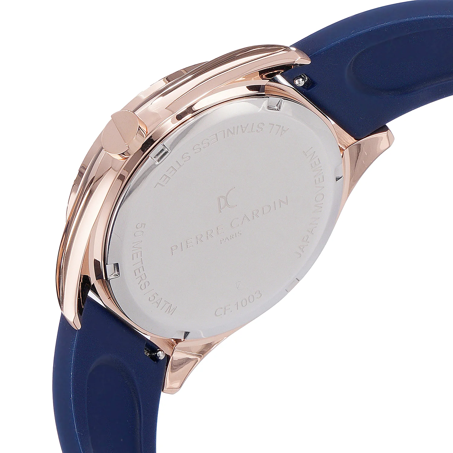 Nation Verre Men’s 42mm Sport Watch - Rose Gold Case, Blue Dial, Blue Bezel with Blue Silicone Strap - Image 4