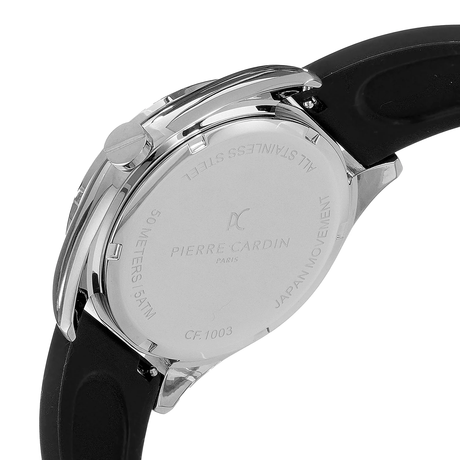 Nation Verre Men’s 42mm Sport Watch - Silver Case, Green Bezel, Black Dial with Black Silicone Strap - Image 4