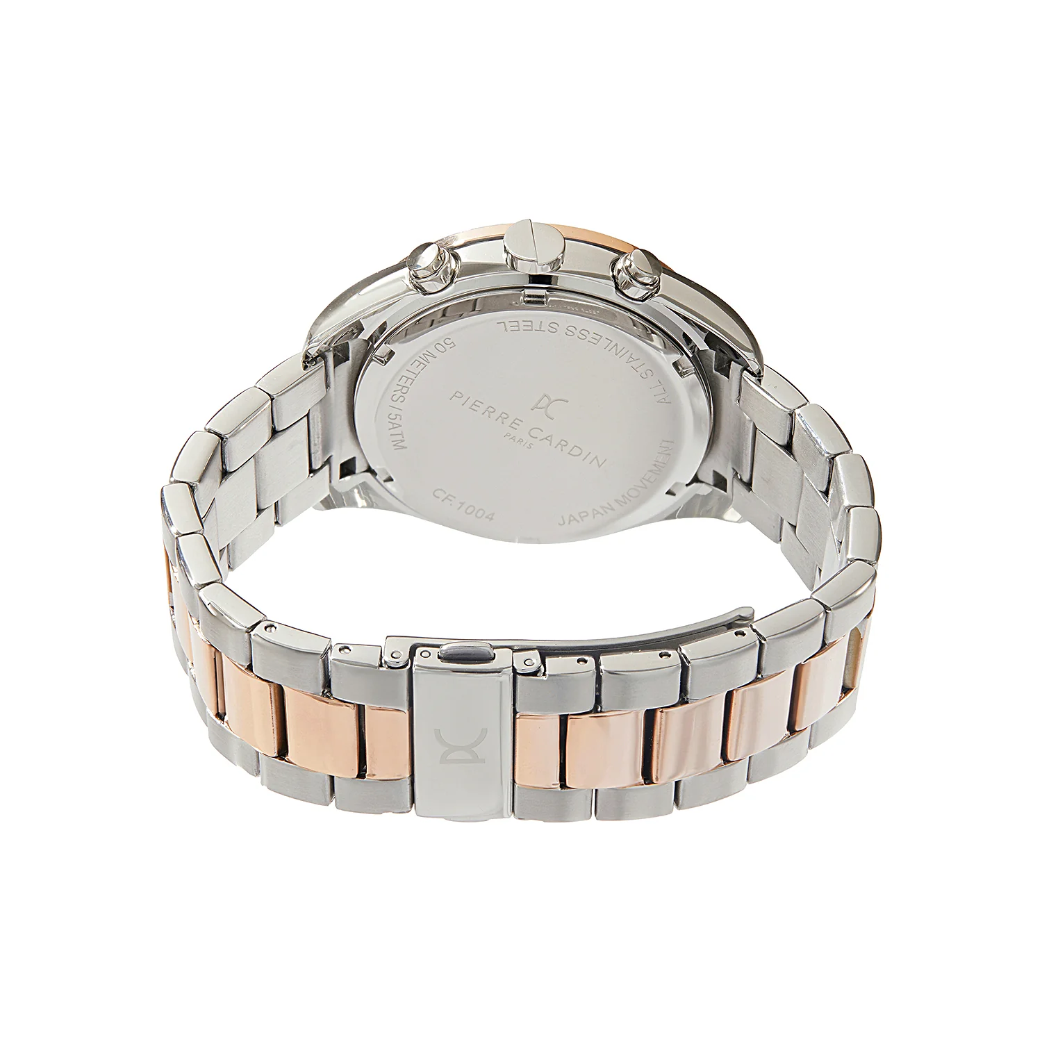 Nation Verre Men’s 42mm Sport Watch - Two-Tone Silver & Rose Gold Case, Blue Bezel, Blue Dial with Silver Metal Strap - Image 3