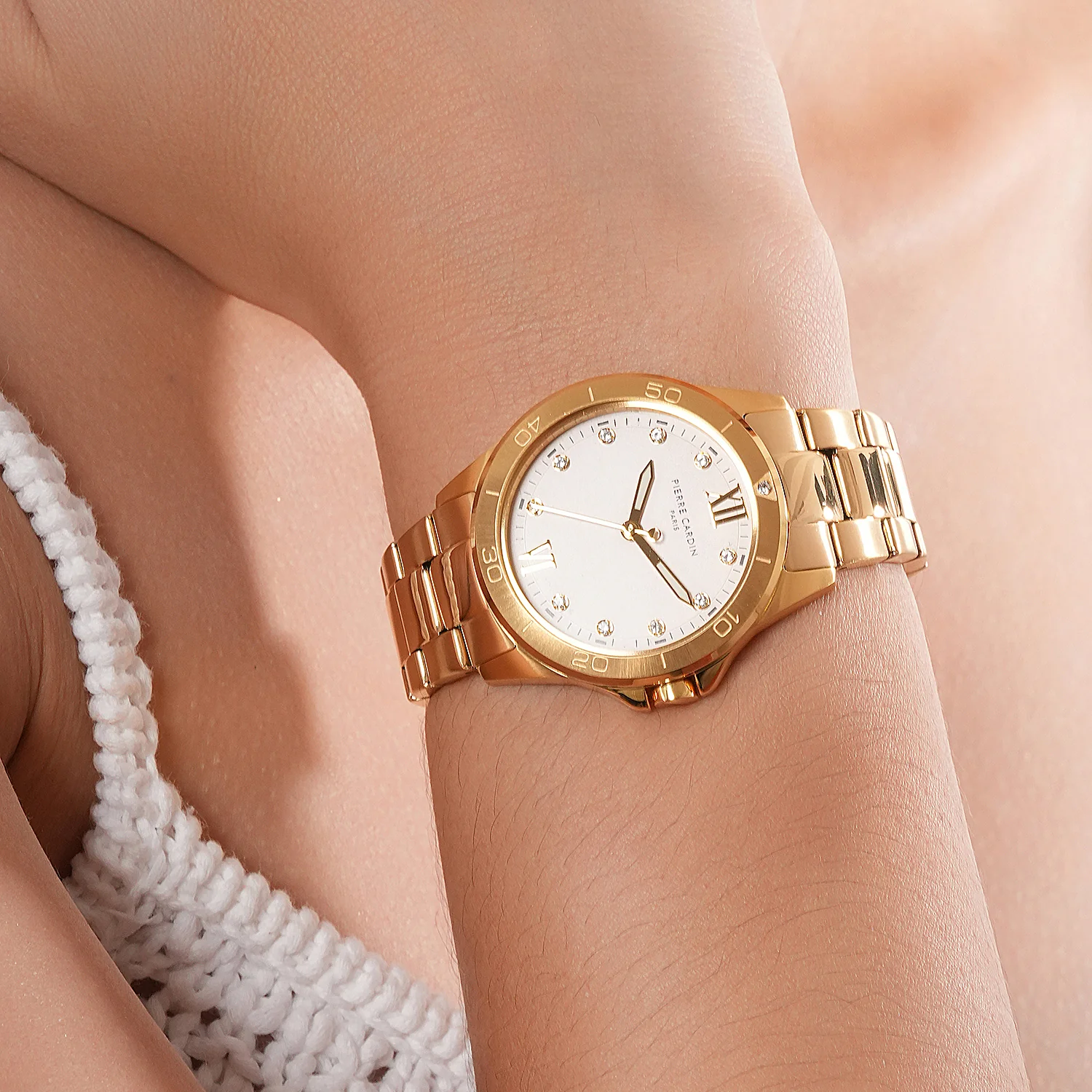Observatoire Éclat Ladies’ Watch - Gold Case with Champagne Dial and Crystal Indexes - Image 8