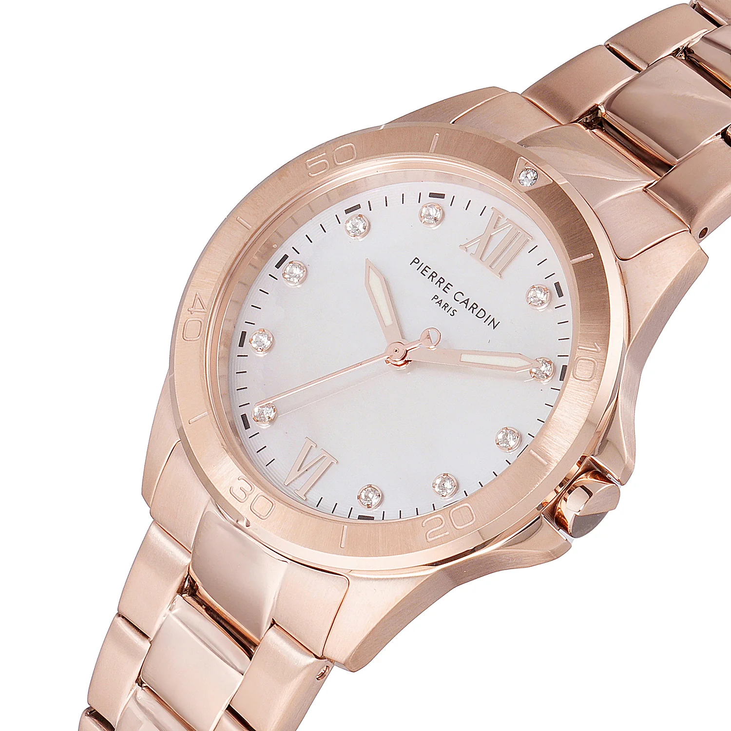 Observatoire Éclat Ladies’ Watch - Rose Gold Case with White Mother of Pearl Look Dial and Crystal Indexes - Image 3