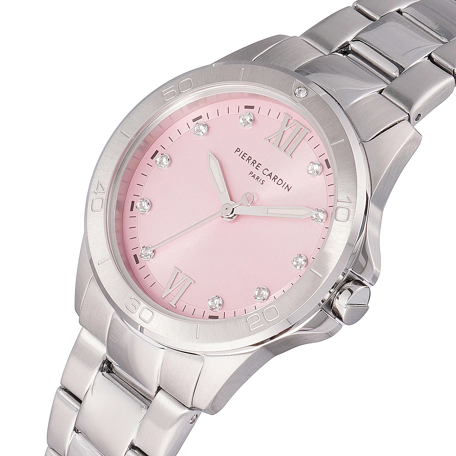 Observatoire Éclat Ladies’ Watch - Silver Case with Pale Pink Dial and Crystal Indexes - Image 3