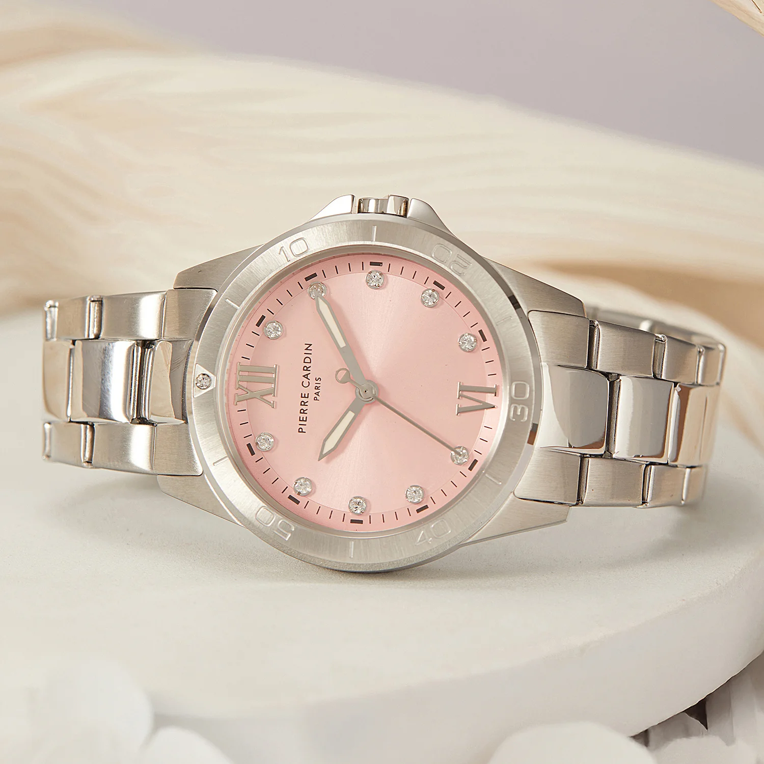 Observatoire Éclat Ladies’ Watch - Silver Case with Pale Pink Dial and Crystal Indexes - Image 7