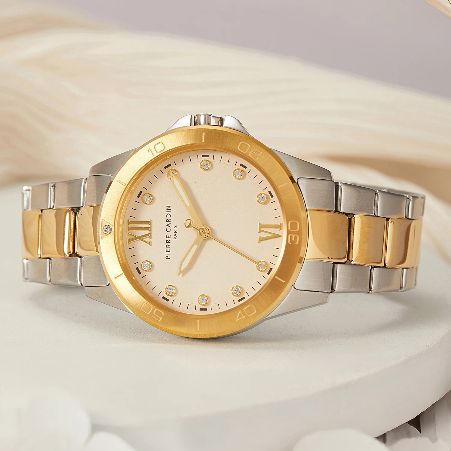 Observatoire Éclat Ladies’ Watch - Two-Tone Gold & Silver Case with Champagne Dial and Crystal Indexes - Image 7