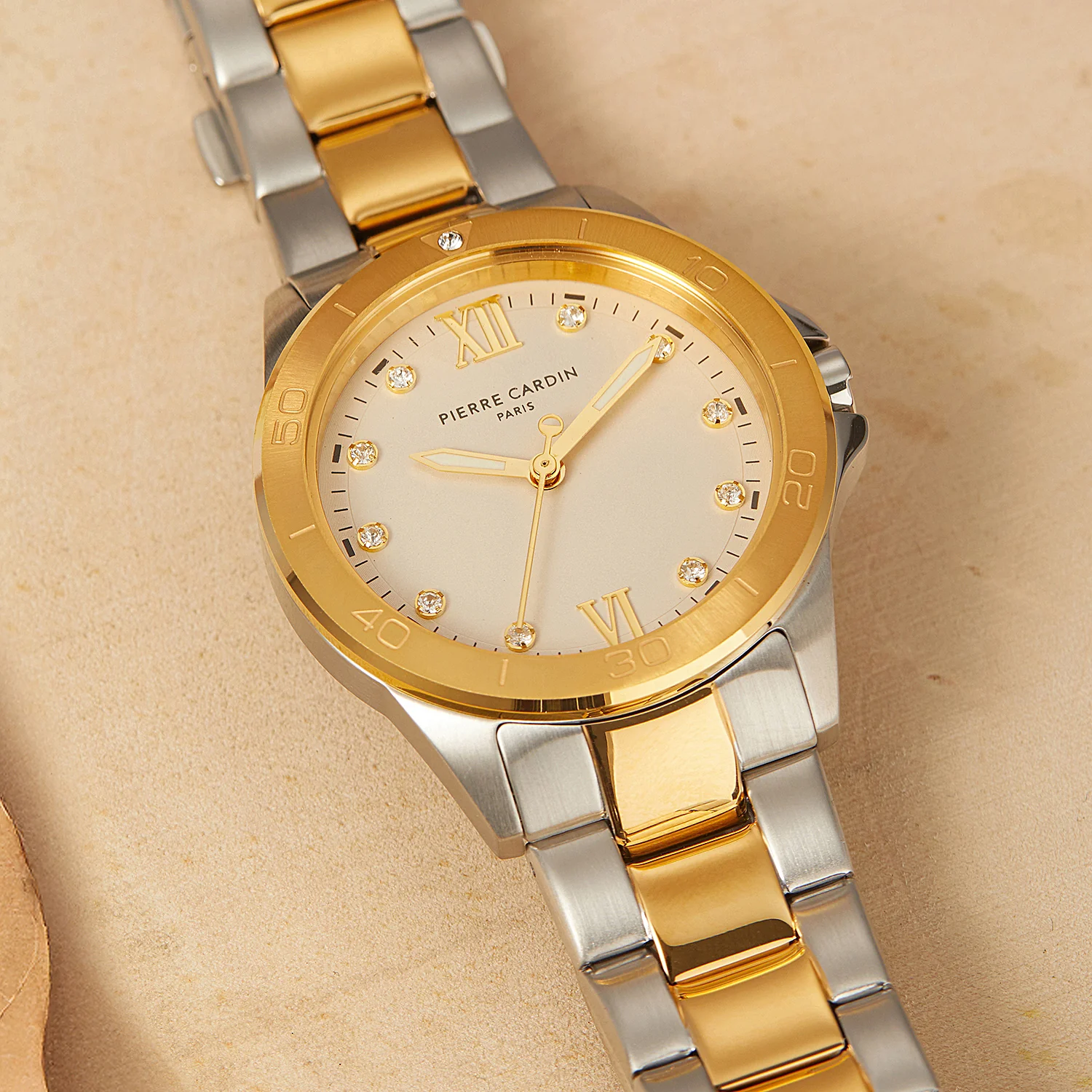 Observatoire Éclat Ladies’ Watch - Two-Tone Gold & Silver Case with Champagne Dial and Crystal Indexes - Image 8