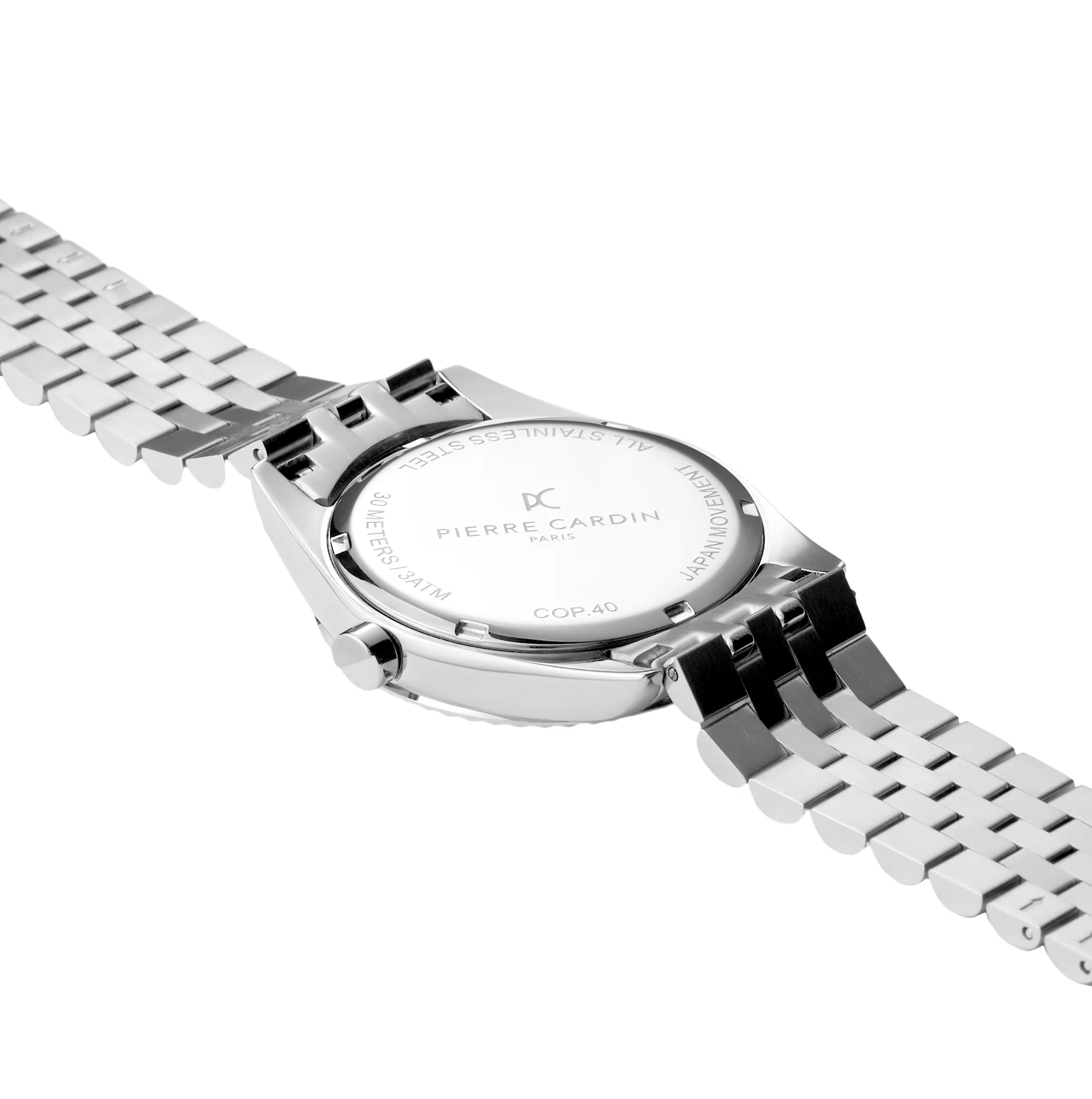 Opera Stainless Steel Date Watch with Fluted Bezel and Blue Dial - Image 4
