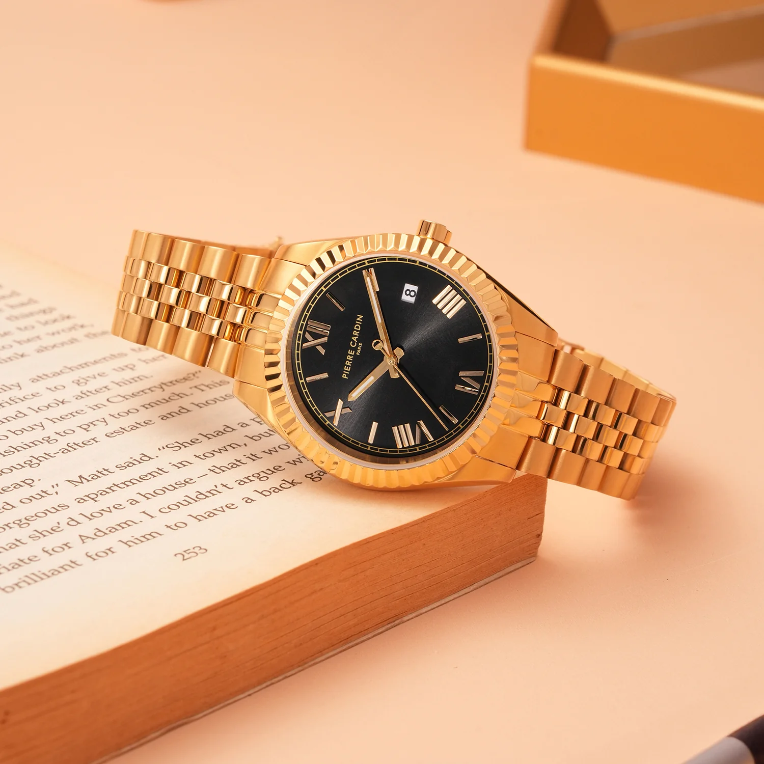 Opéra Timbre Mens 40mm - Gold with Gold Metal Strap