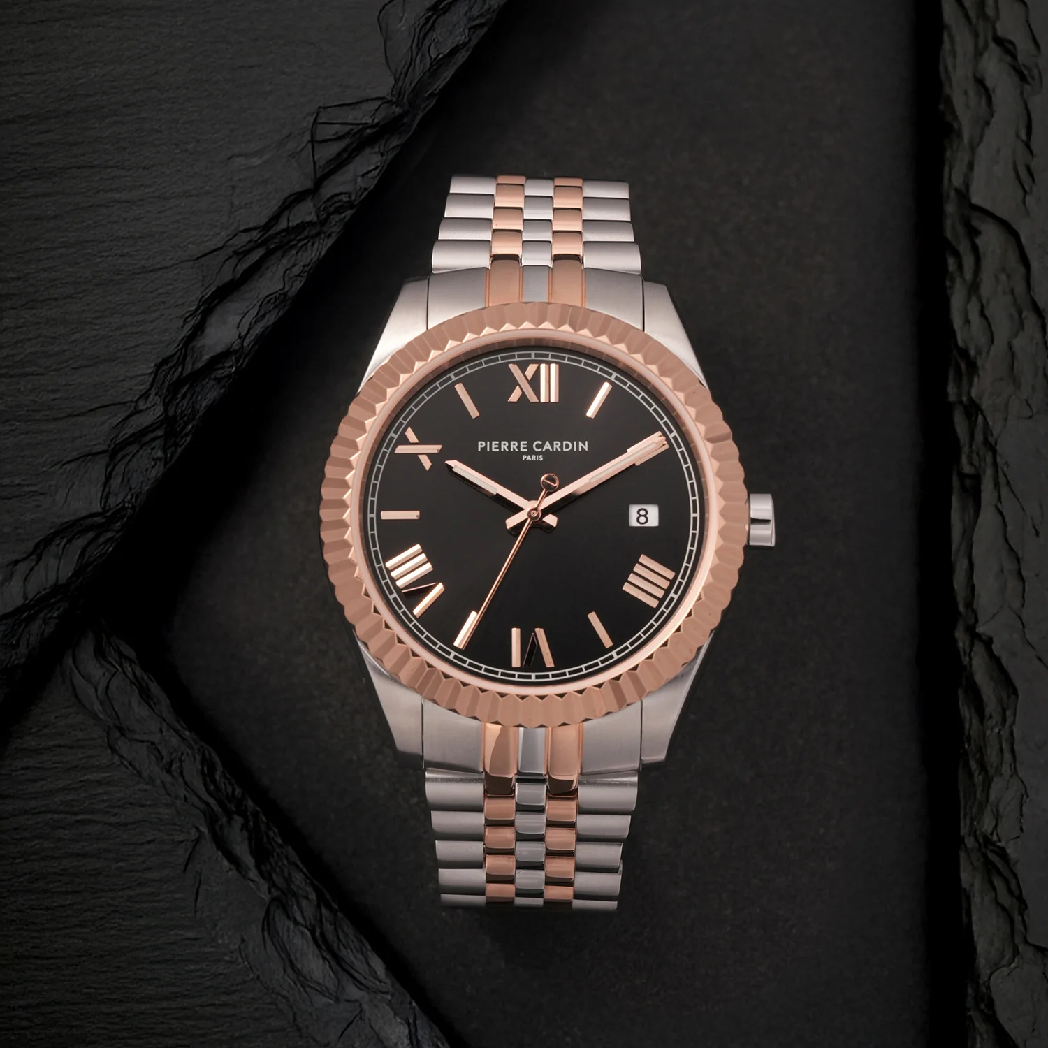 Opéra Timbre Mens 40mm - Twotone Rose Gold and Silver with Twotone Rose Gold and Silver Metal Strap - Image 5